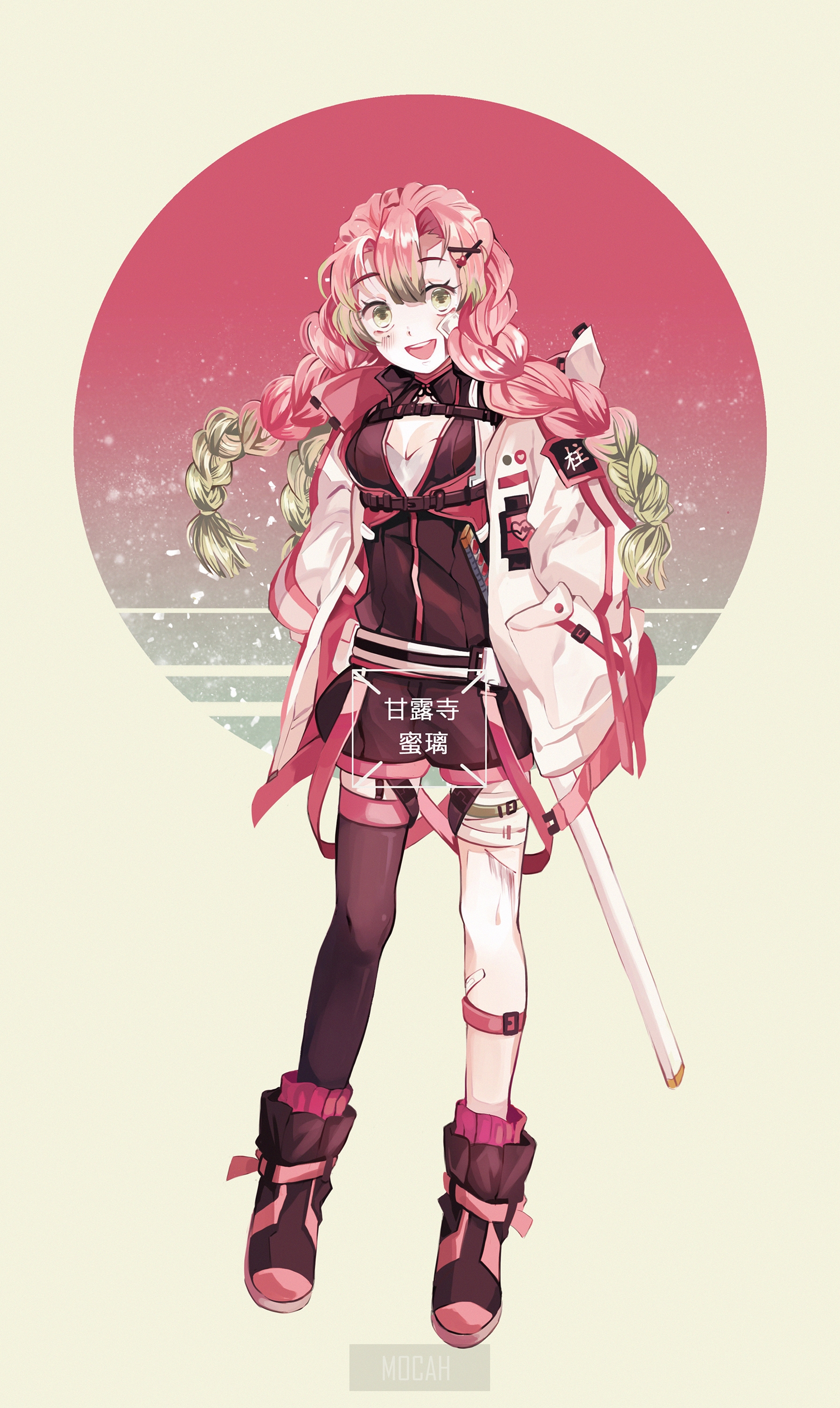 anime, anime girl, Kimetsu no Yaiba, Mitsuri Kanroji wallpaper hd, 1791x3000 HD Wallpaper