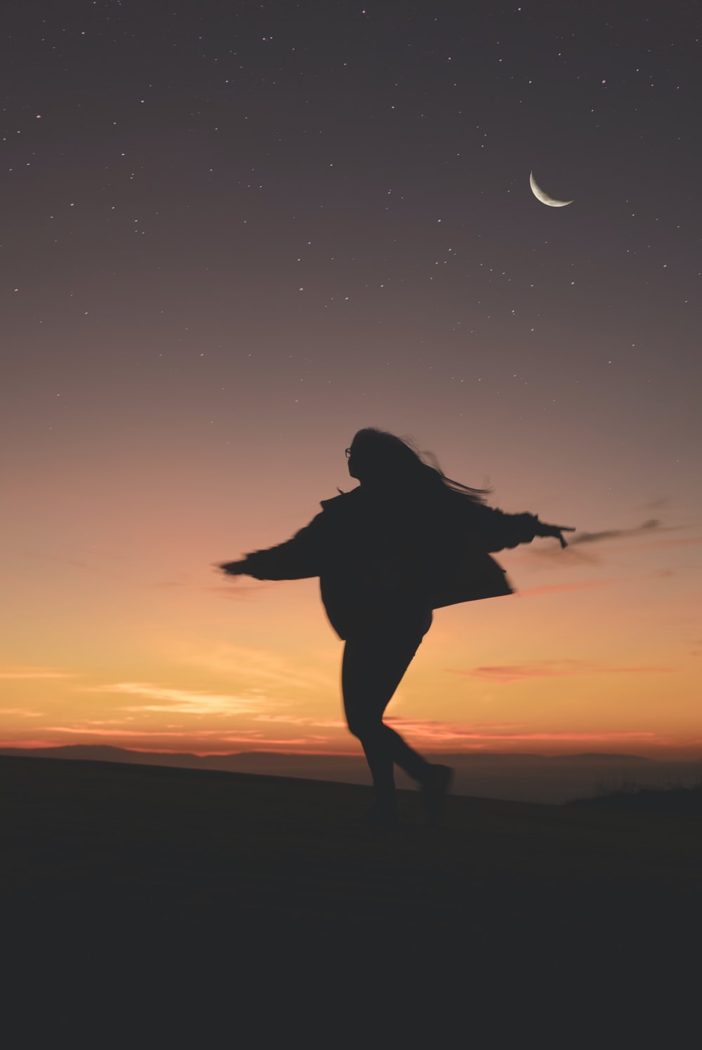 Girl And Moon Picture. Download Free Image