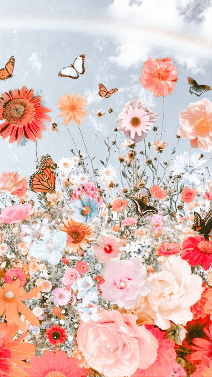 Flowers And Butterfly Aesthetic Wallpapers - Wallpaper Cave