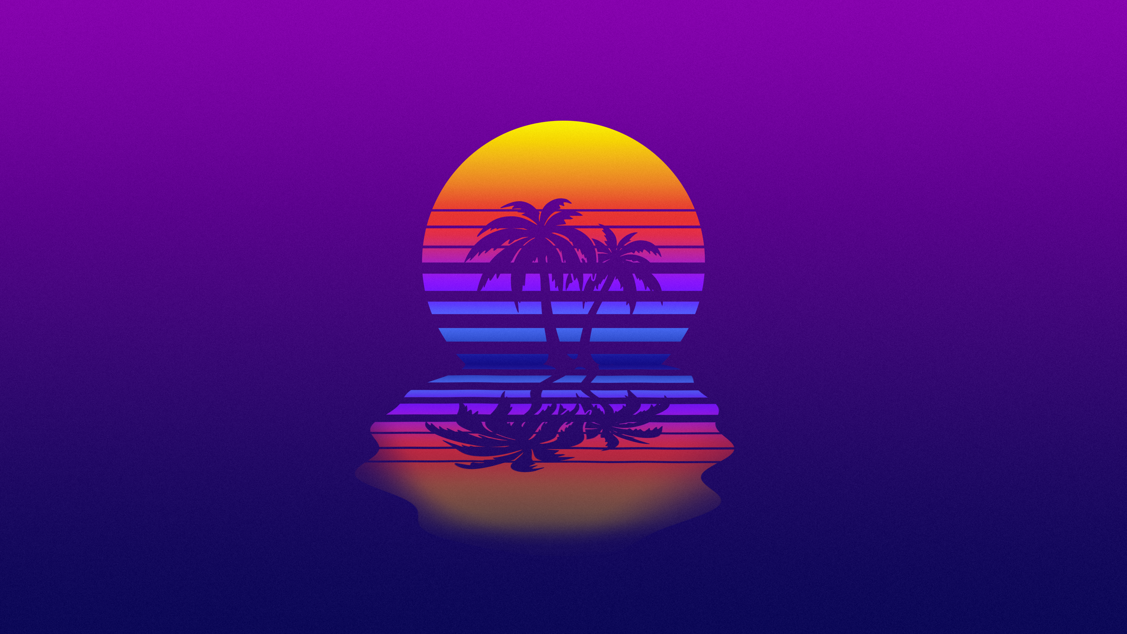 4K, sunset, retrowave, synthwave. Mocah HD Wallpaper