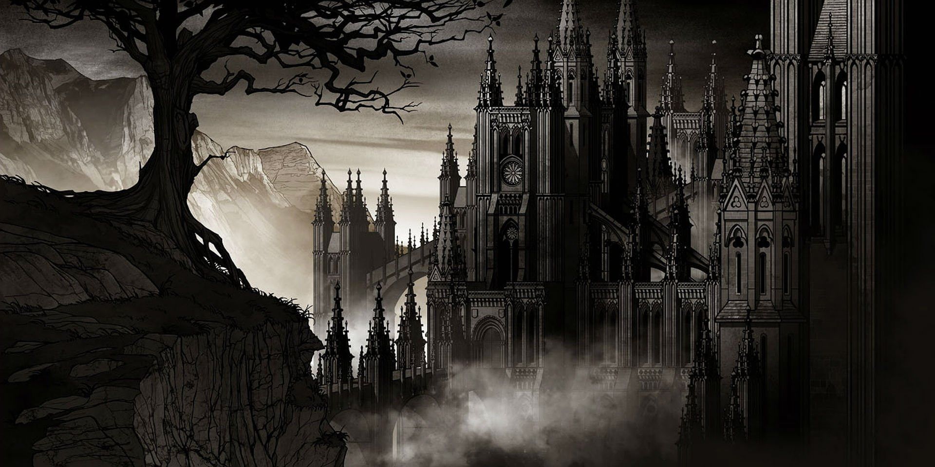 action #adventure #castle #castlevania #Dark #Dracula #fantasy #Platform #vampire #warrior P #wallpaper #hdwall. Dark castle, Dark landscape, Fantasy castle