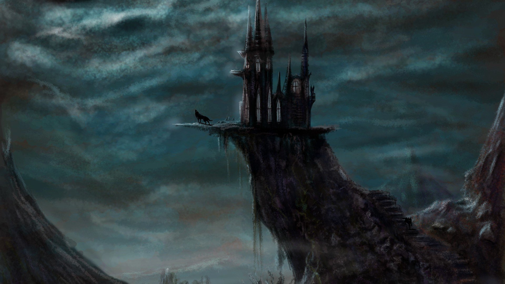 Dark castle wallpaper