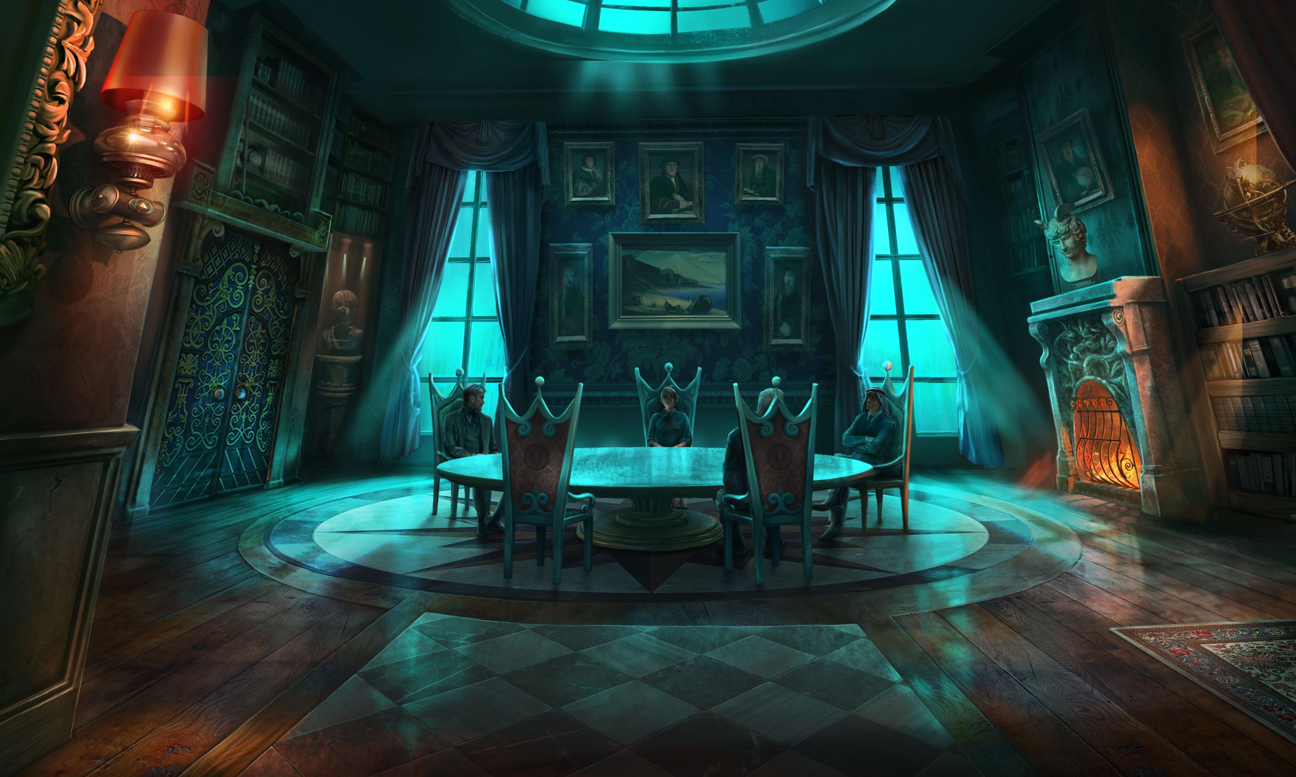 Dark Mansion Room. Fantasy art landscapes, Episode interactive background, Fantasy rooms