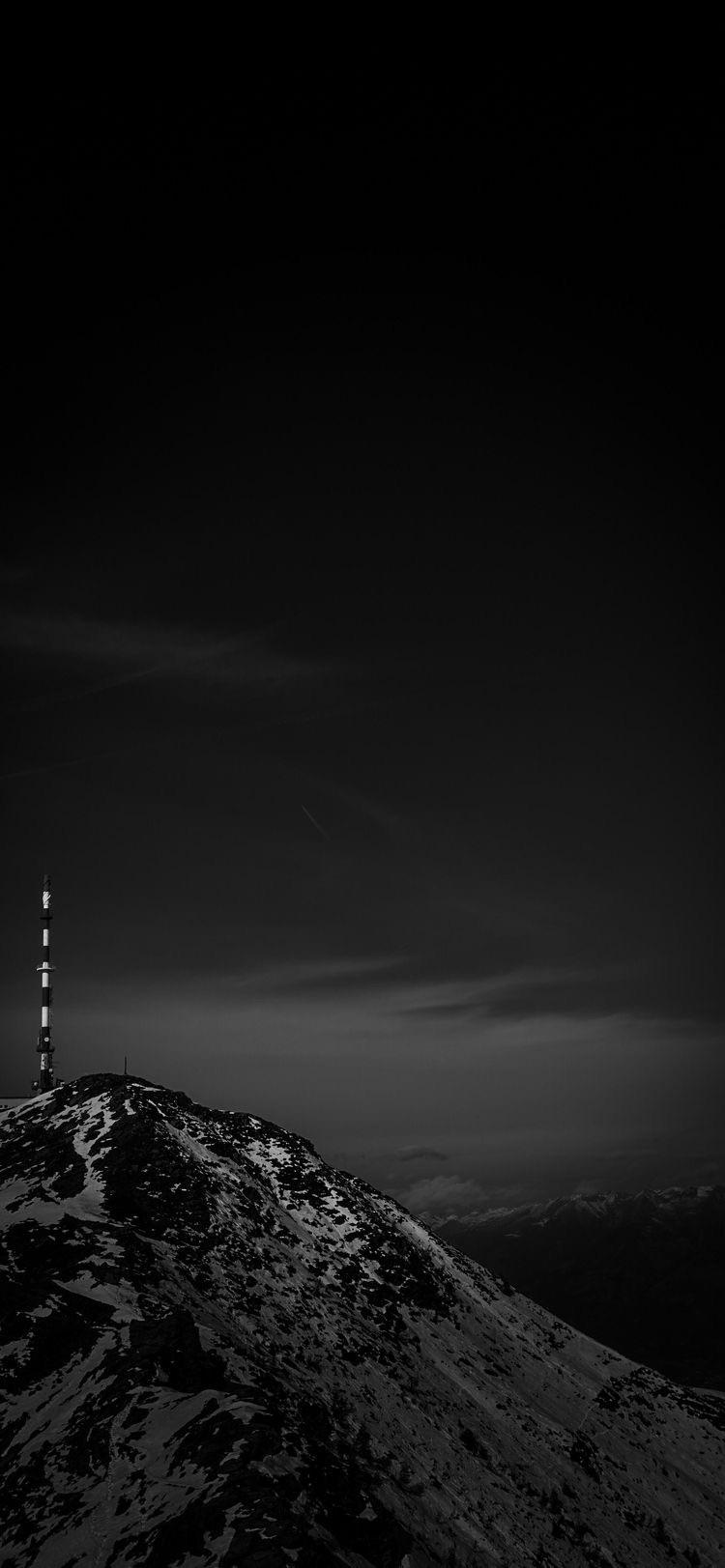 Black and White Mountain Peak Wallpaper For Tech