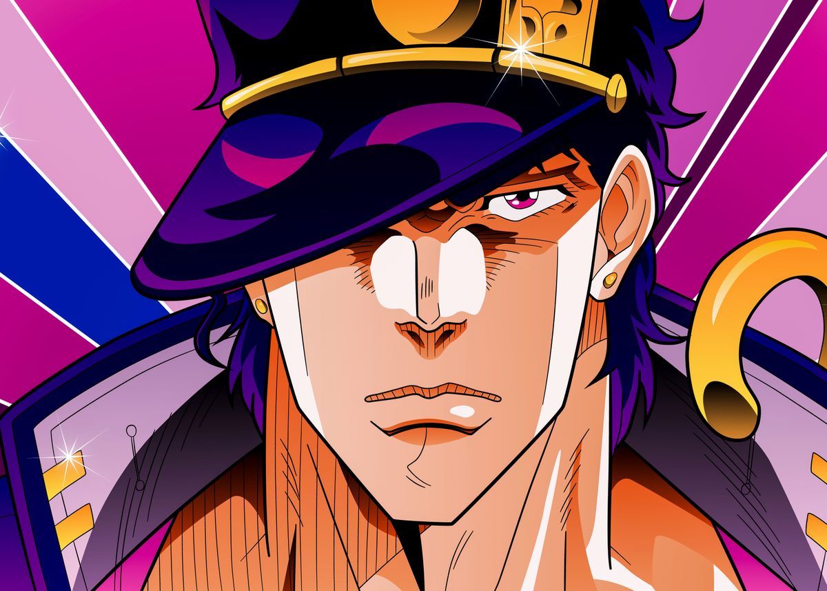 Jotaro Kujo' Poster by Stephen Jone. Displate. Jojos bizarre adventure jotaro, Jojo bizarre, Anime
