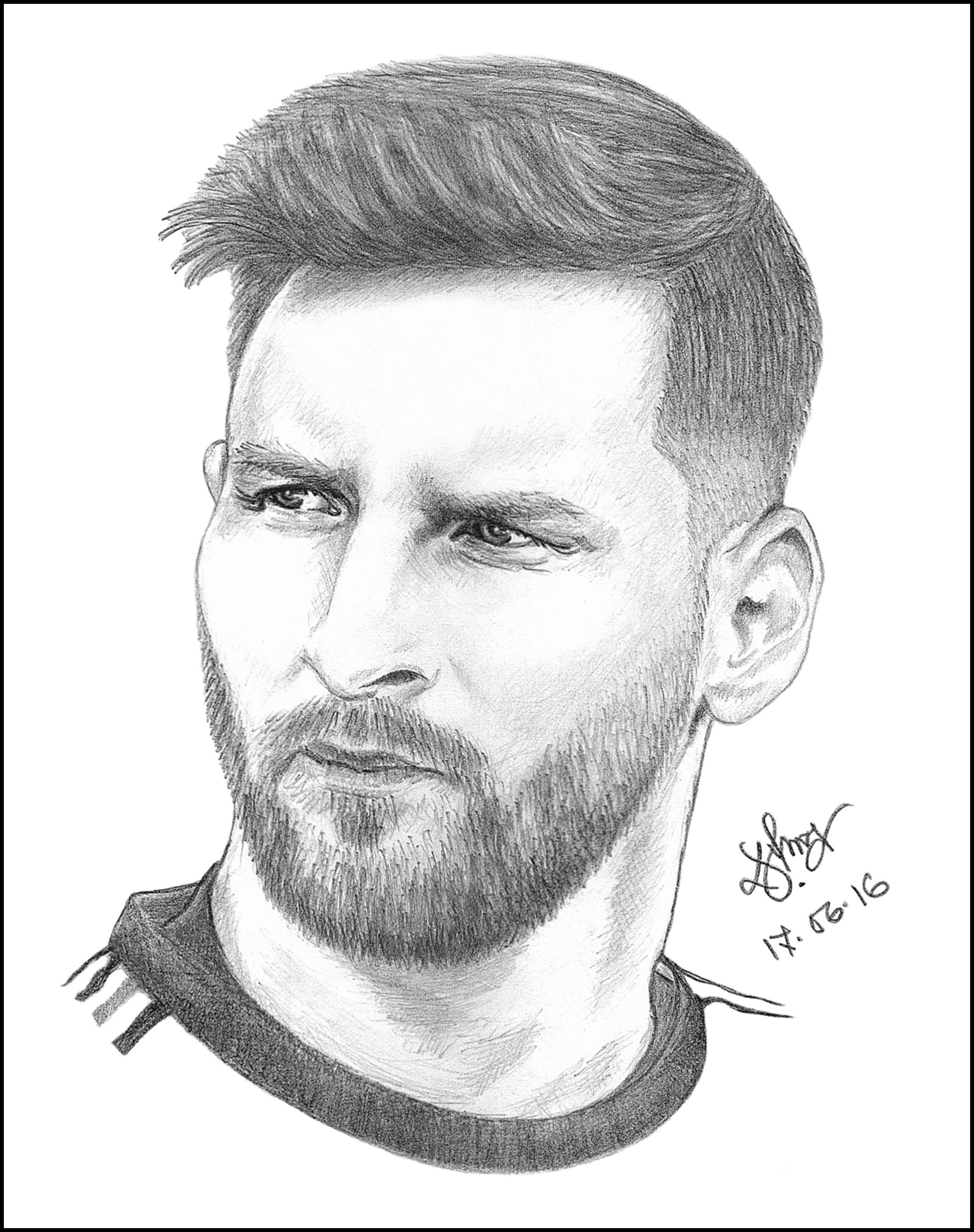 Leo Messi Sketch. Portrait drawing, Celebrity drawings, Messi drawing