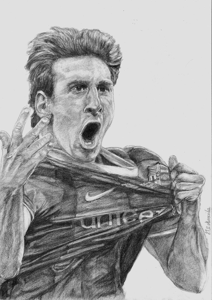 Lionel Messi 3. Football paintings, Messi, Soccer drawing