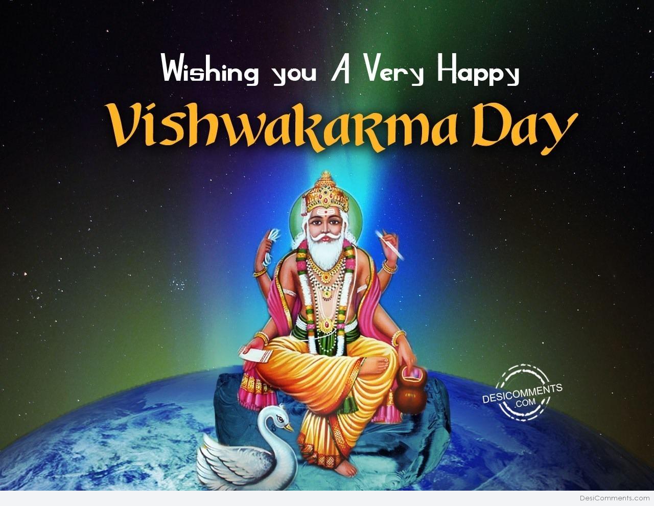 happy vishwakarma puja wallpaper, text, organism, guru, adaptation, world, blessing, mythology, space, meditation