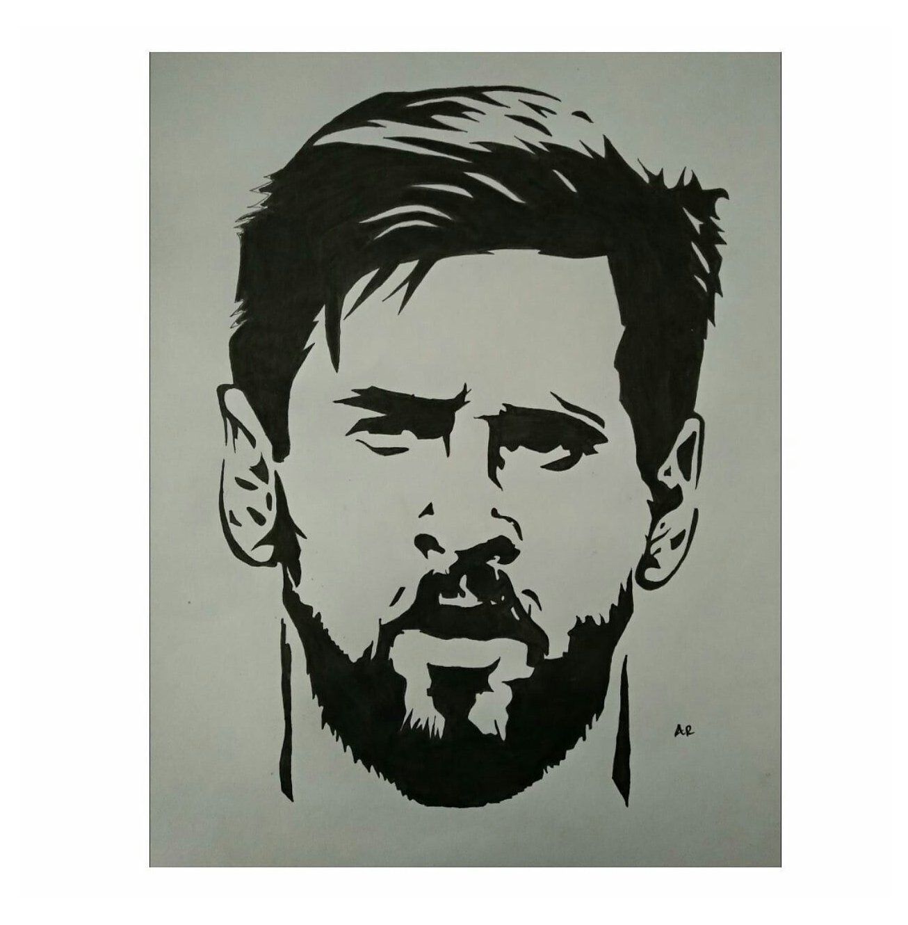 Messi #stencil #art #portrait #stencilartportrait. Art drawings sketches simple, Pop art portraits, Cool art drawings