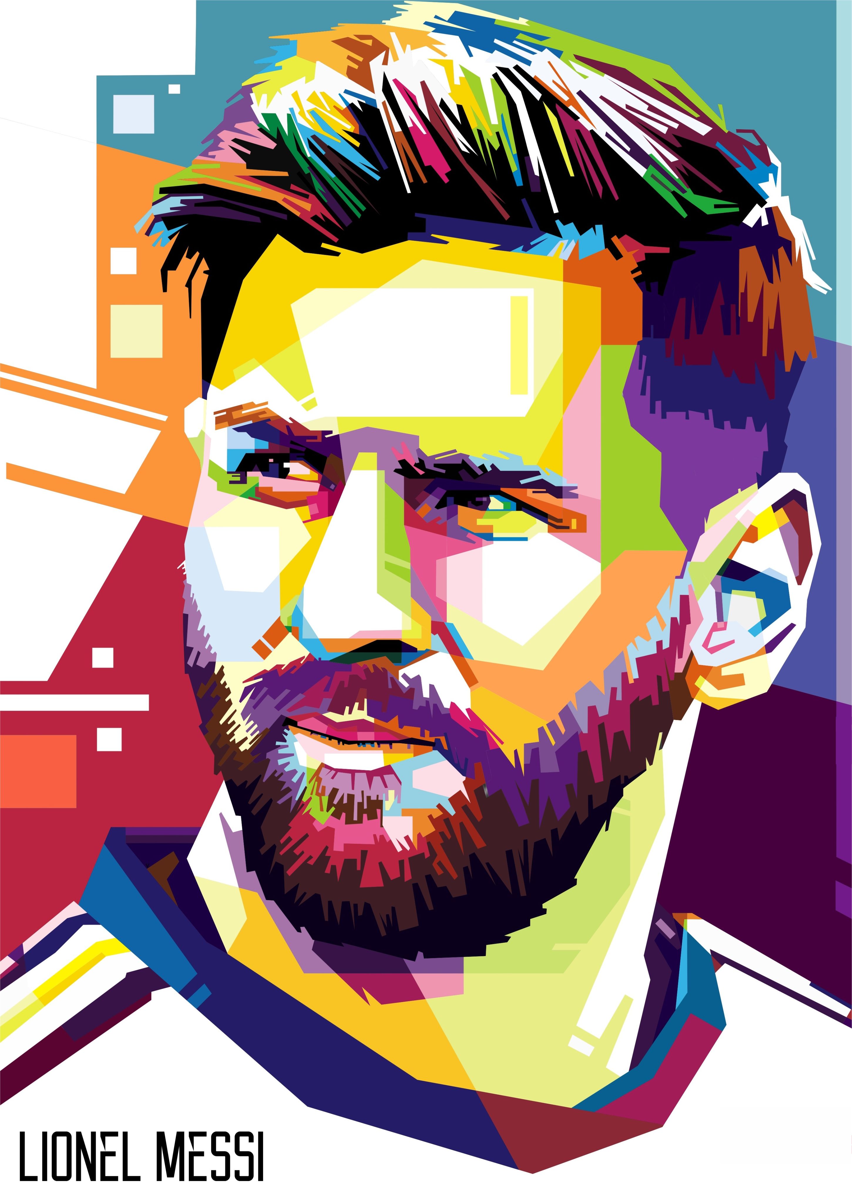 Lionel Messi Colorful WPAP Pop Art. Lionel messi posters, Messi poster, Lionel messi