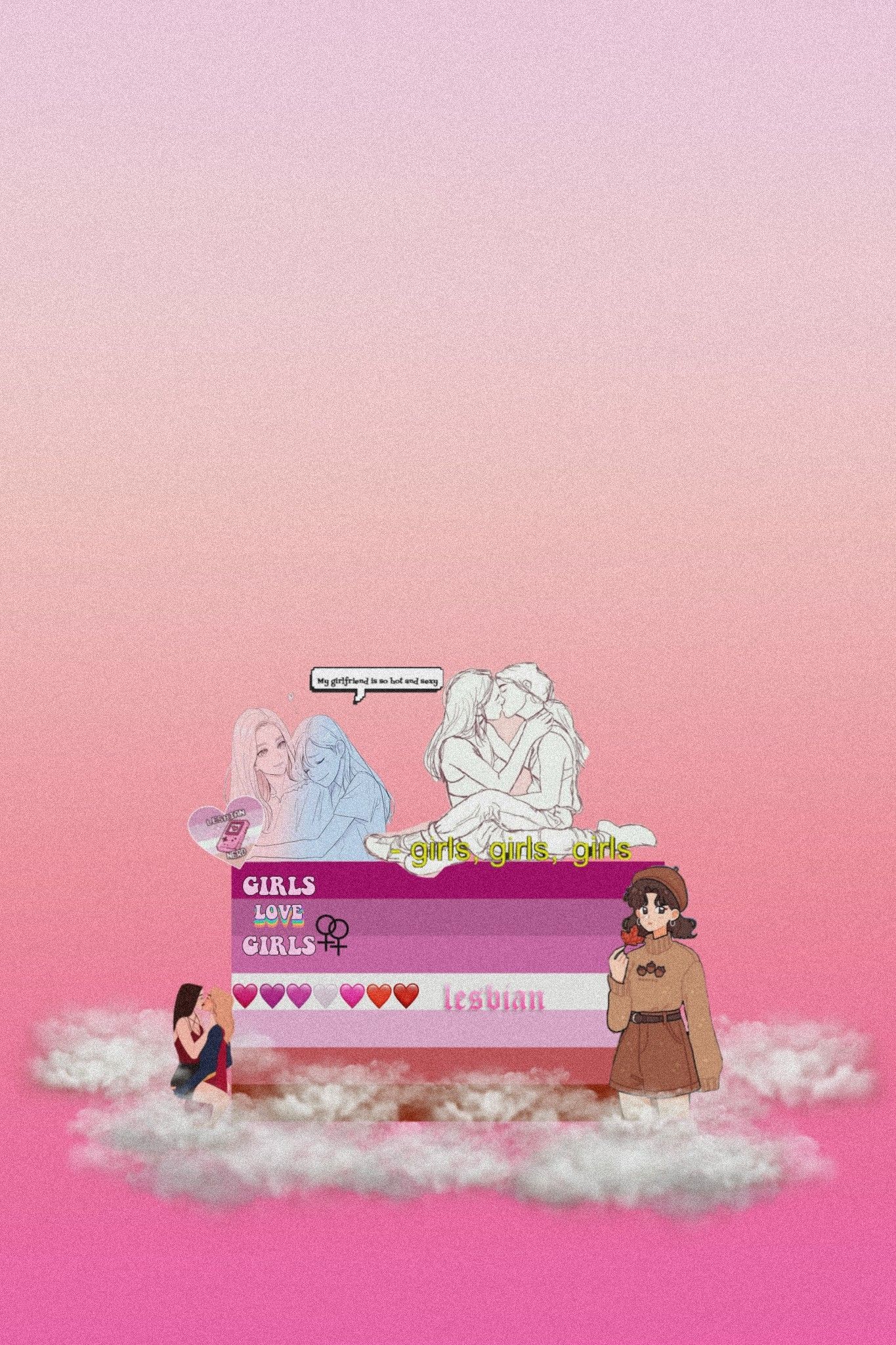 Lesbian wallpaper. Lesbian art, Lesbian flag, Cute wallpaper