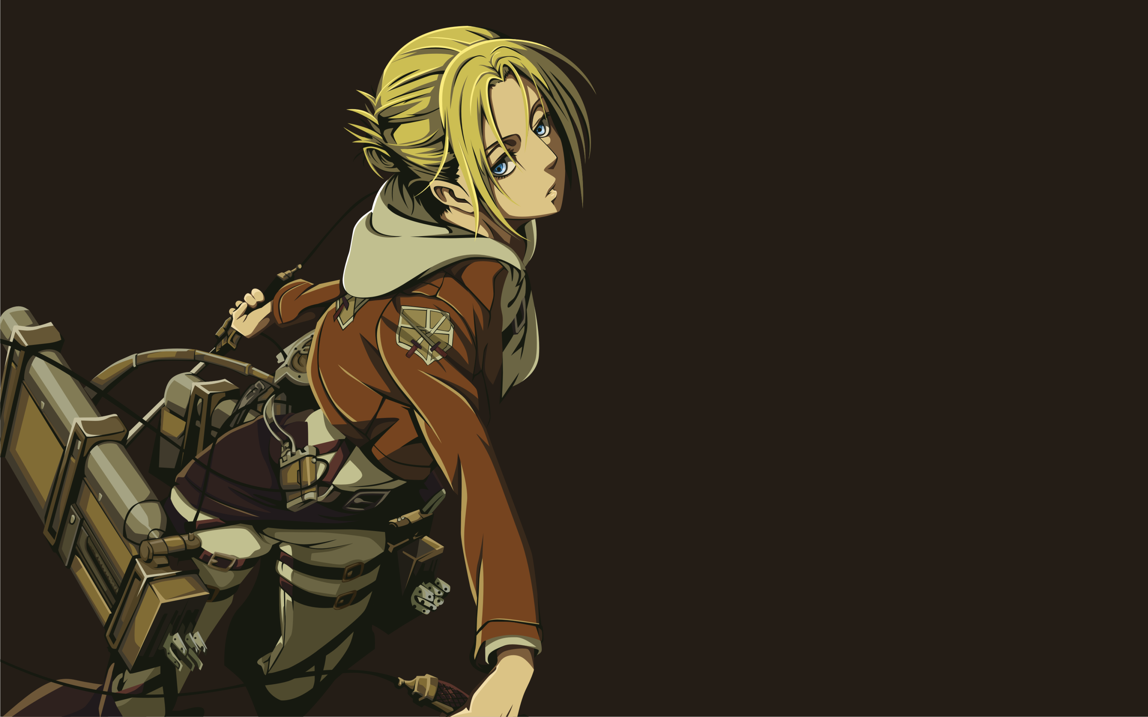 Download wallpaper Annie Leonhart, minimal, Attack on Titan, manga, Shingeki No Kyojin for desktop with resolution 3840x2400. High Quality HD picture wallpaper