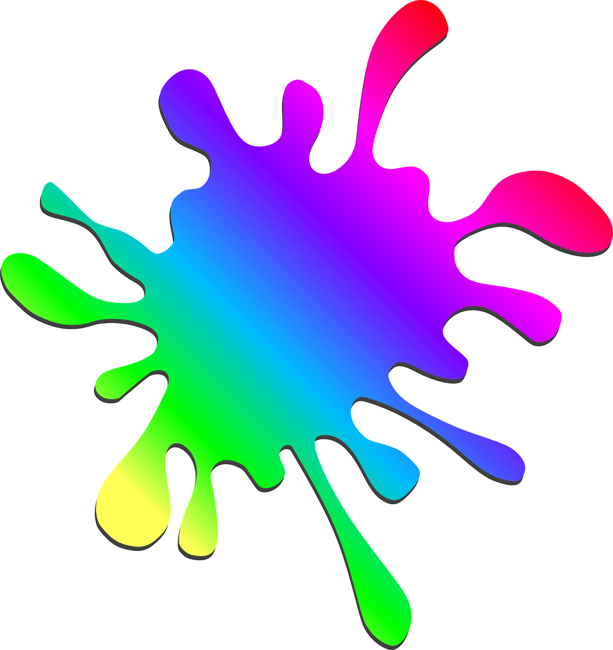 Paint Splatter Rainbow Colors vector graphic