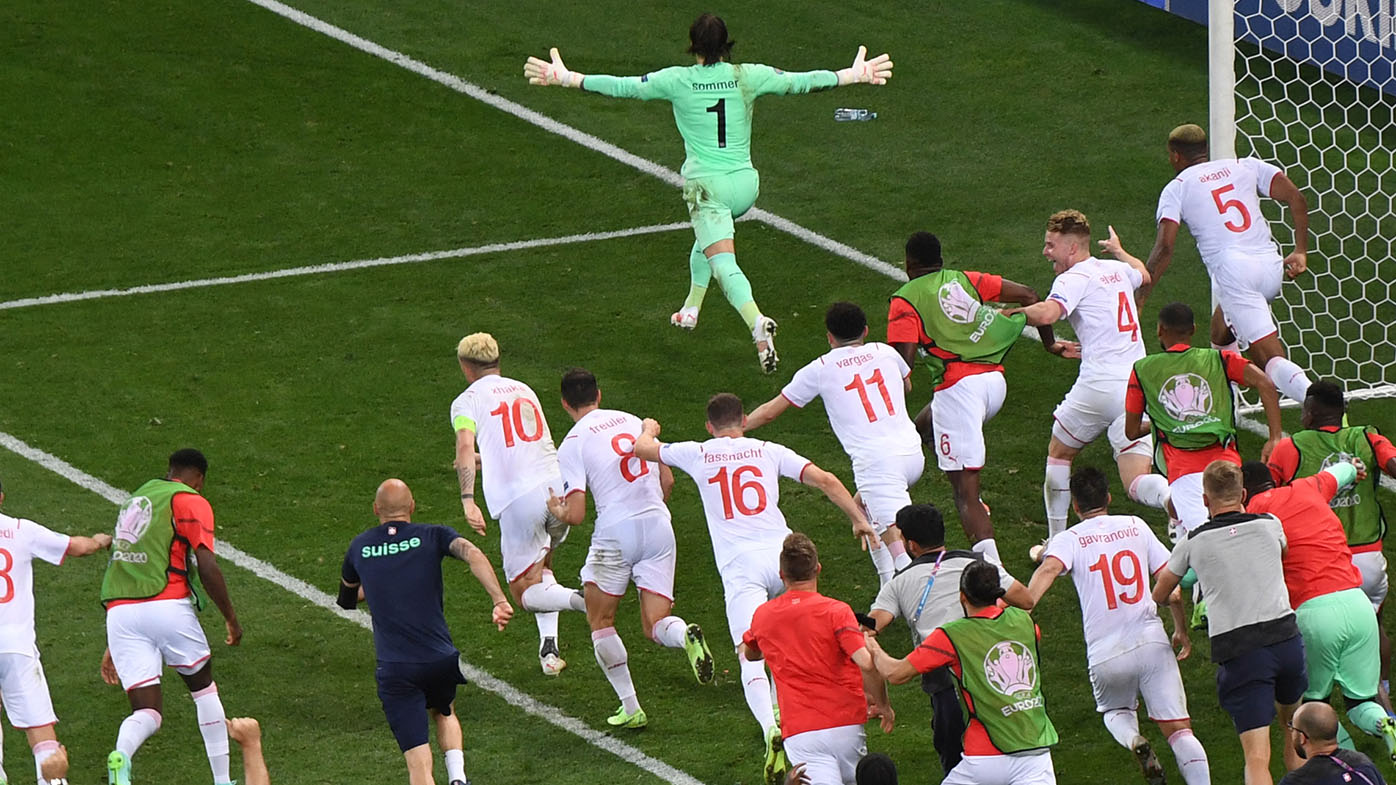 Switzerland beat France, Euro 2020. Penalty shootout, Kylian Mbappe denied on final attempt
