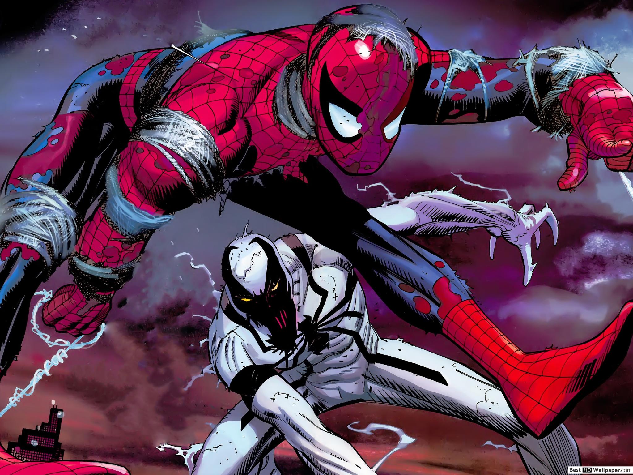 Anti Venom & Spiderman HD wallpaper download