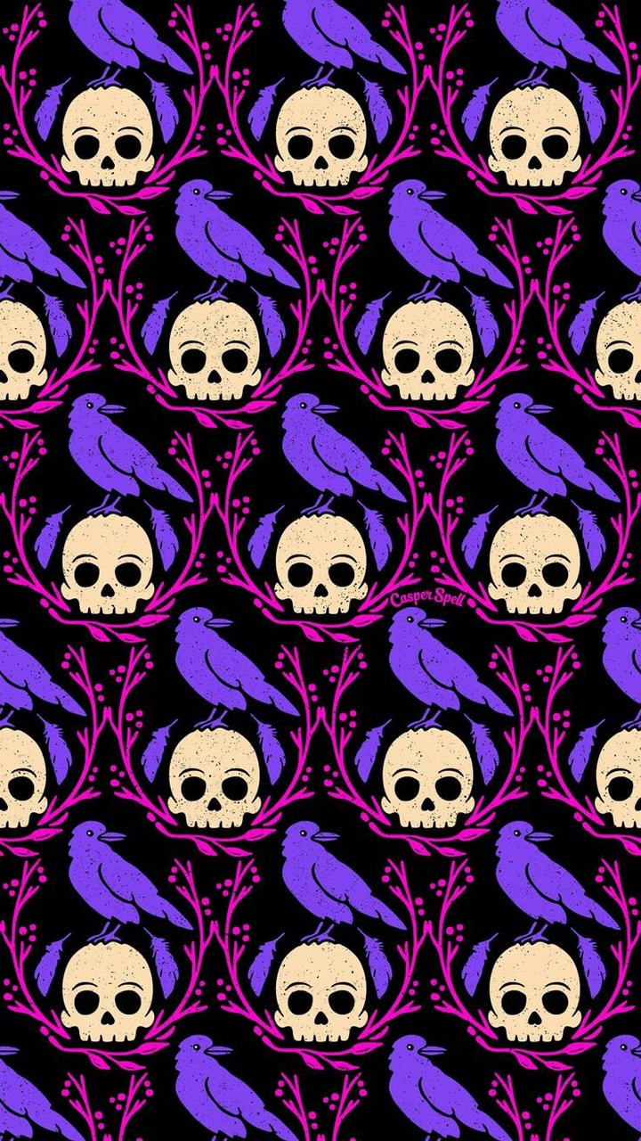 Skull, Wallpaper, Patterns And Background Gothic Halloween Background HD Wallpaper