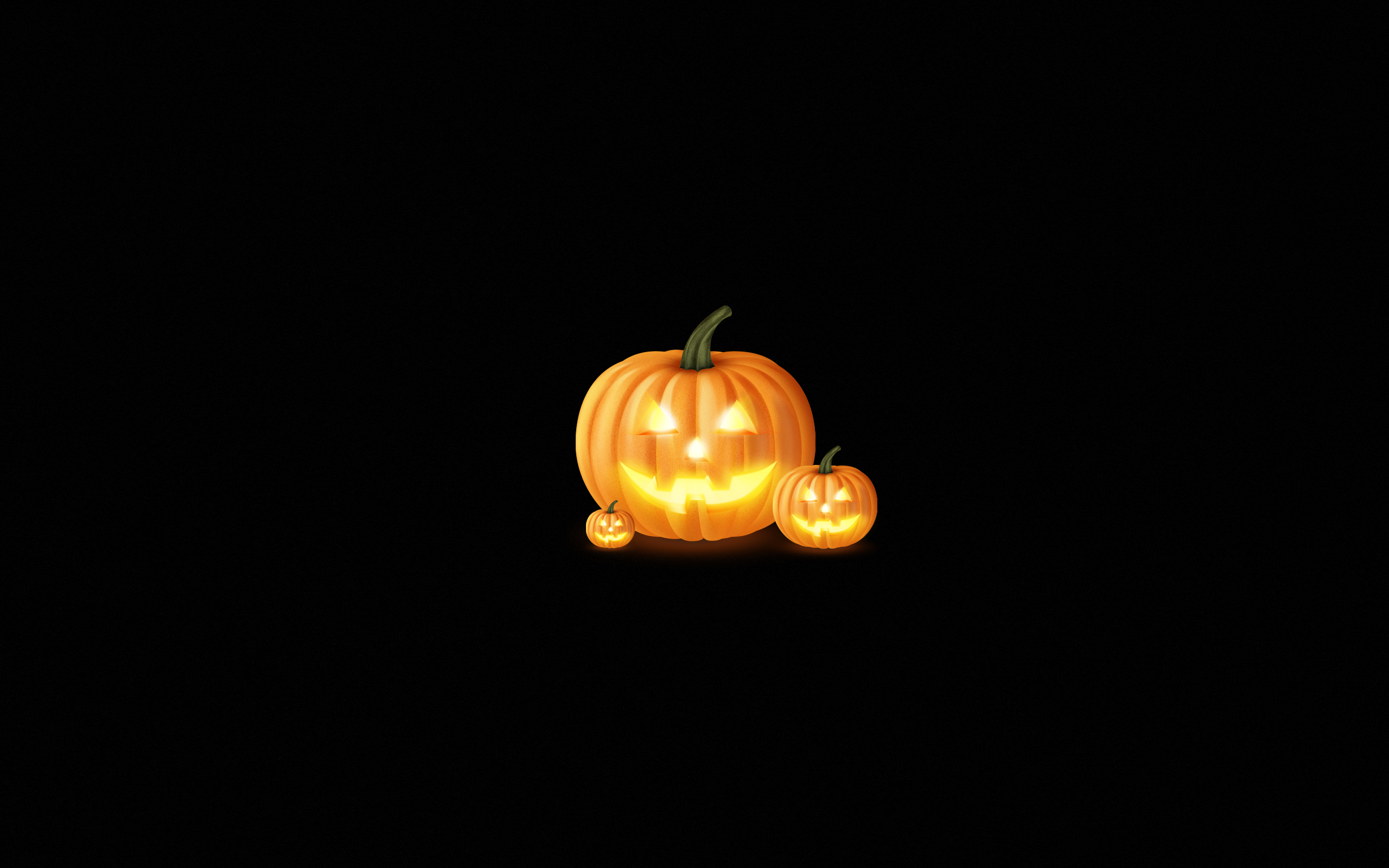 Wallpaper, Halloween, spooky, minimalism, glowing eyes, pumpkin 2560x1600