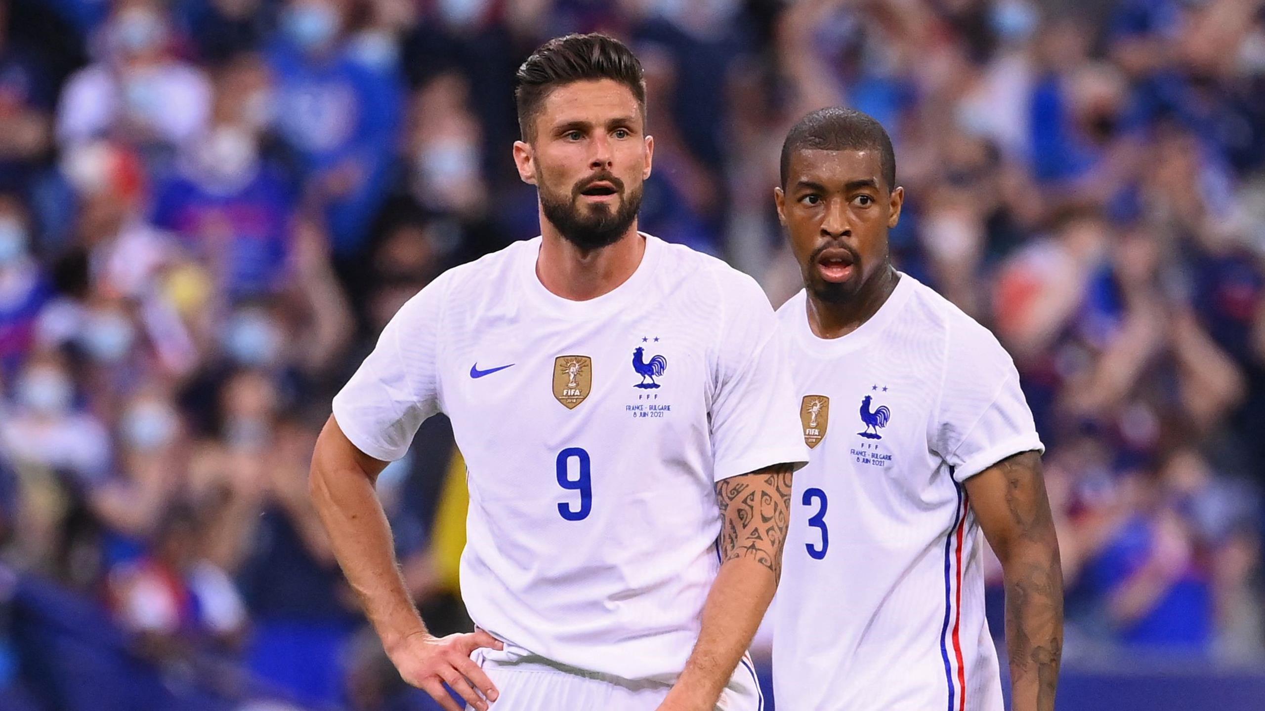 Olivier Giroud nets late double and Karim Benzema suffers injury scare as France ease past Bulgaria