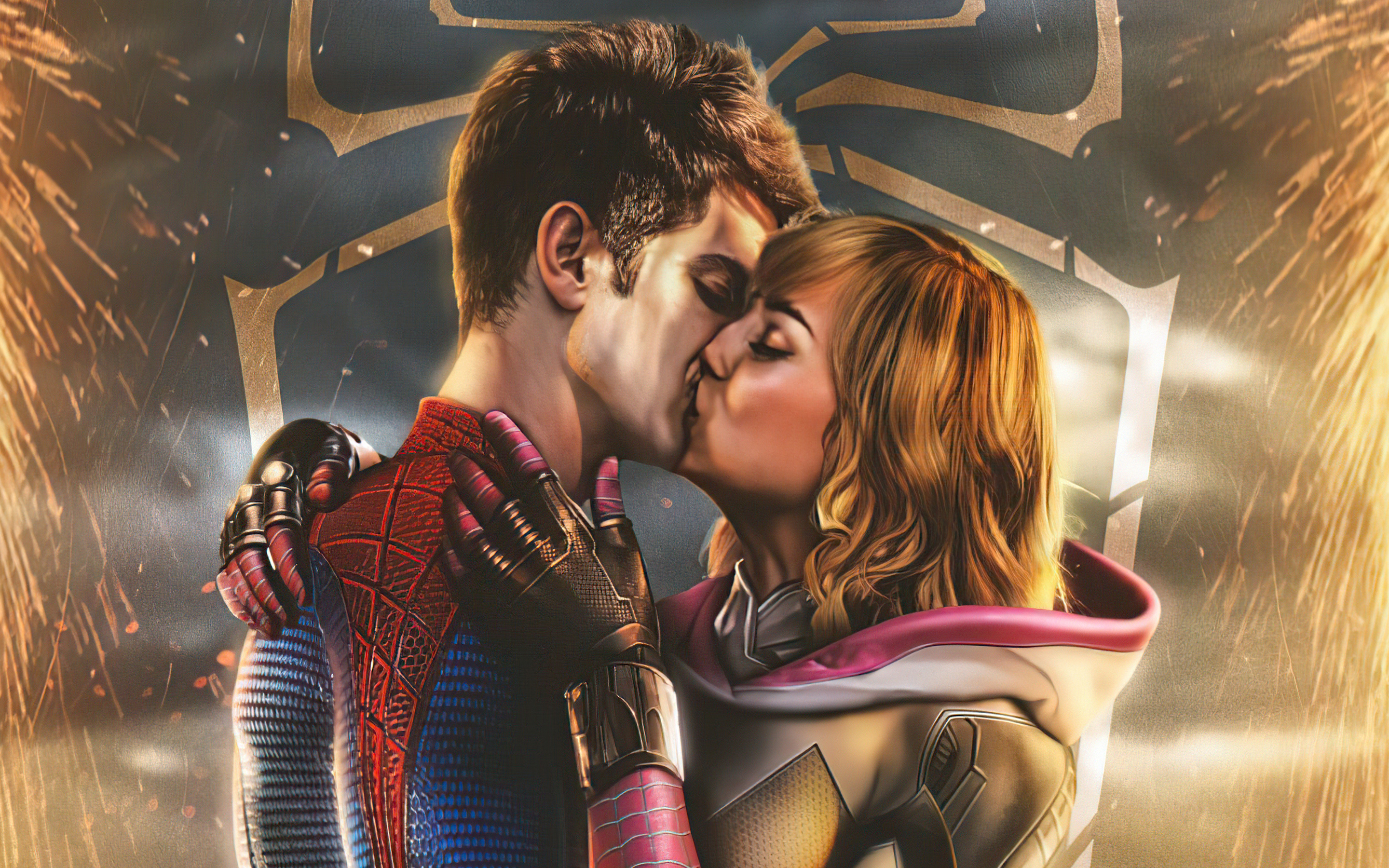 Spiderman And Gwen Stacy Kissing 4k Macbook Pro Retina HD 4k Wallpaper, Image, Background, Photo and Picture