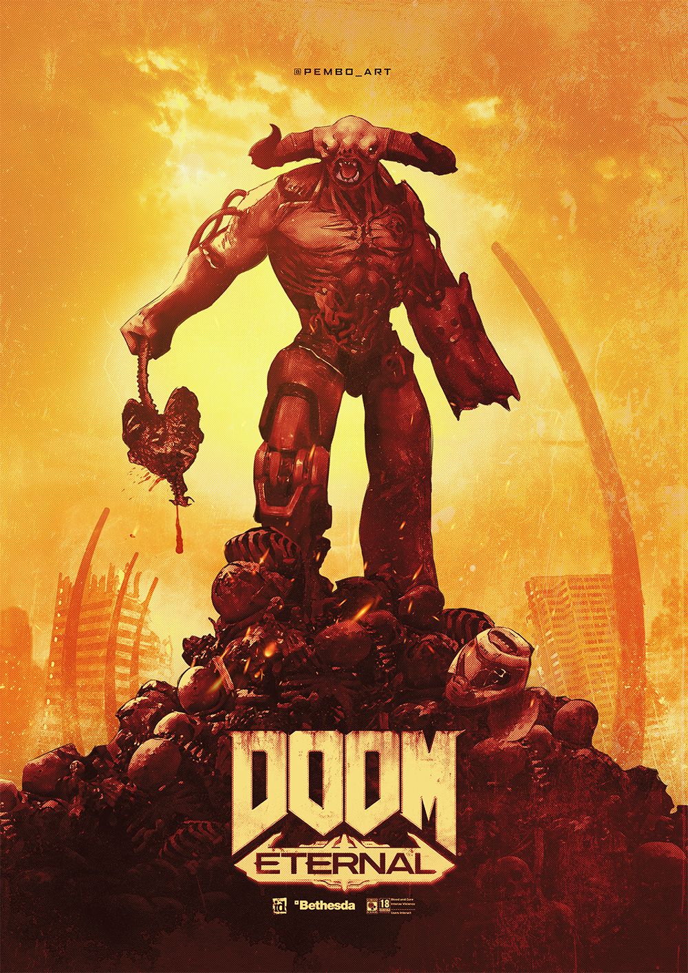 Doom Eternal Cyberdemon poster. Doom demons, Doom videogame, Doom game