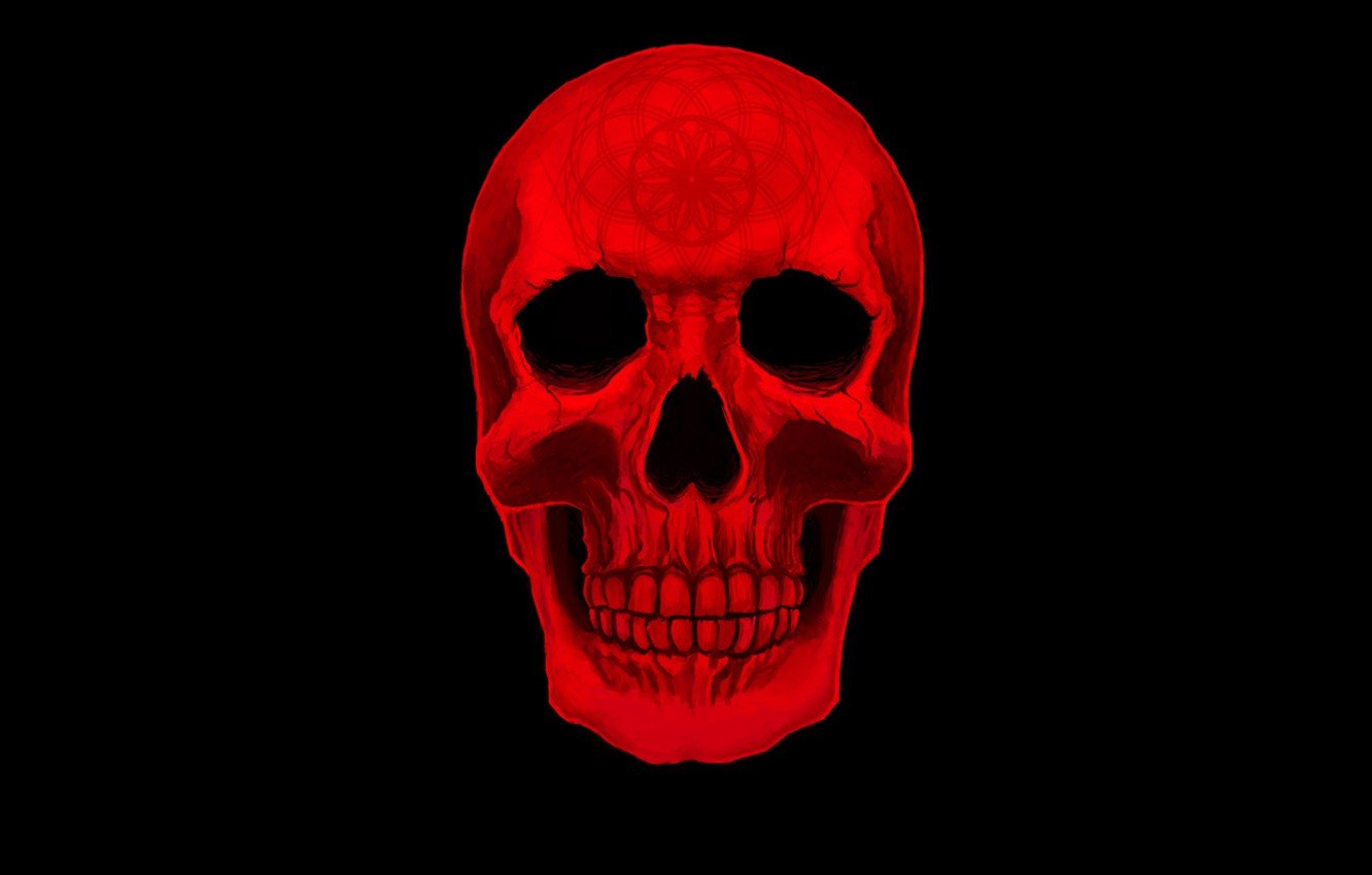 Photo Wallpaper Red, Skull, Minimalism, Skeleton, Sake - Заставки На Айфон Череп