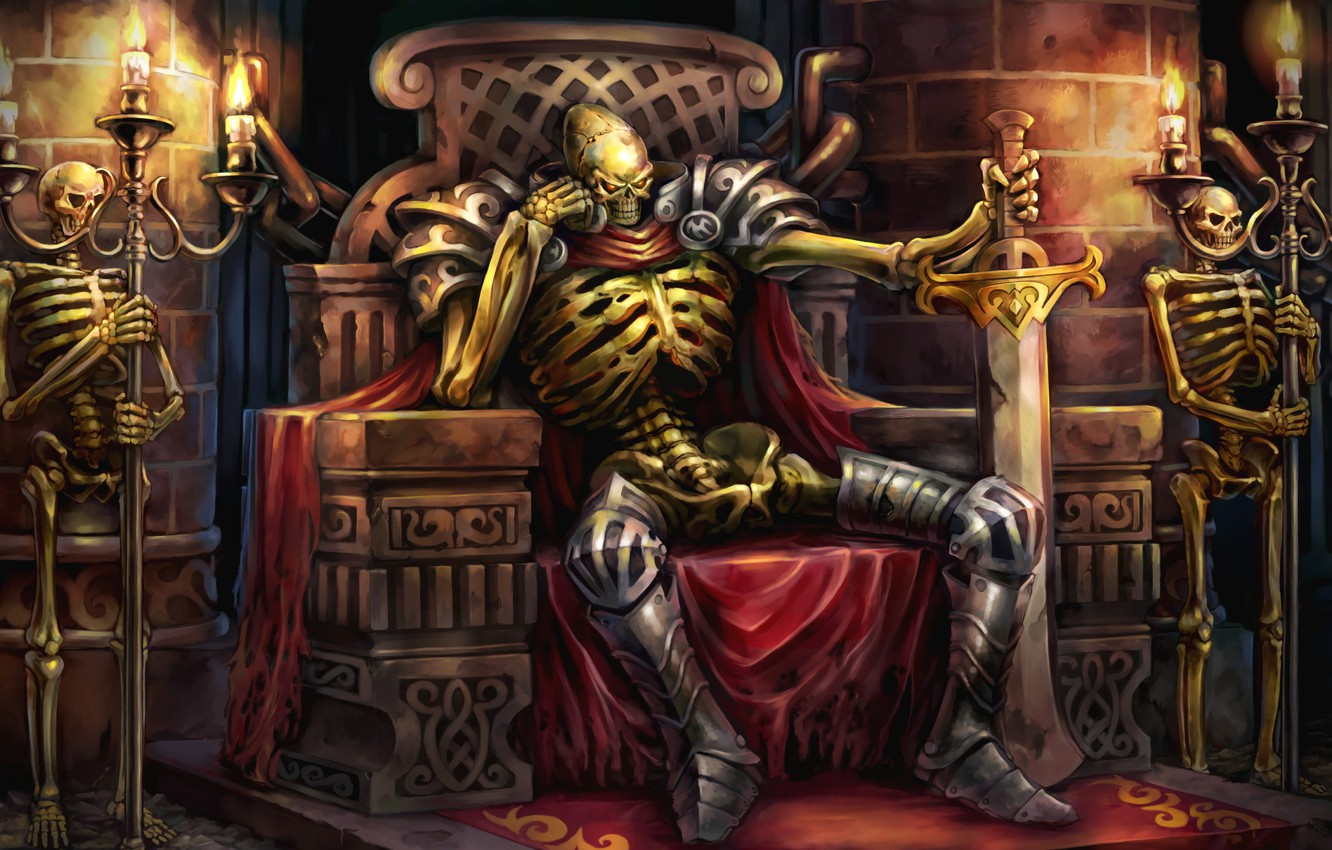 Wallpaper death, fire, sword, candles, chain, red eyes, the crypt, the throne, skeletons, dungeon, guards, Dragon's Crown, Vanillaware, Welcome to Hell, hell image for desktop, section игры