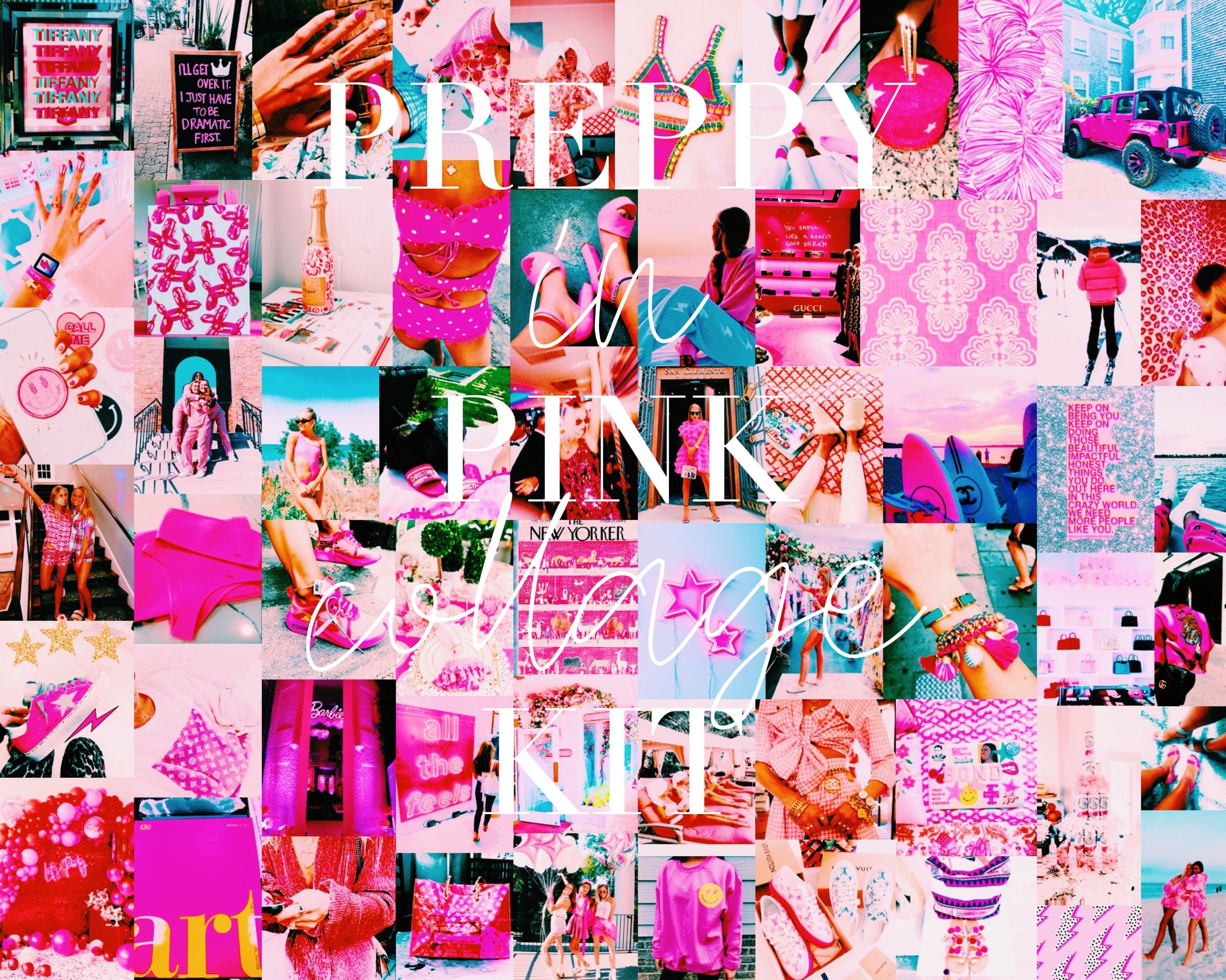 Go check out my preppy pink collage kit