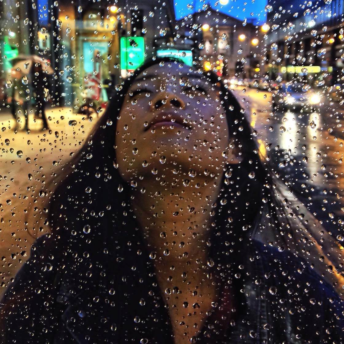 Girl with Glasses in Rainy weather. 17 rain rain