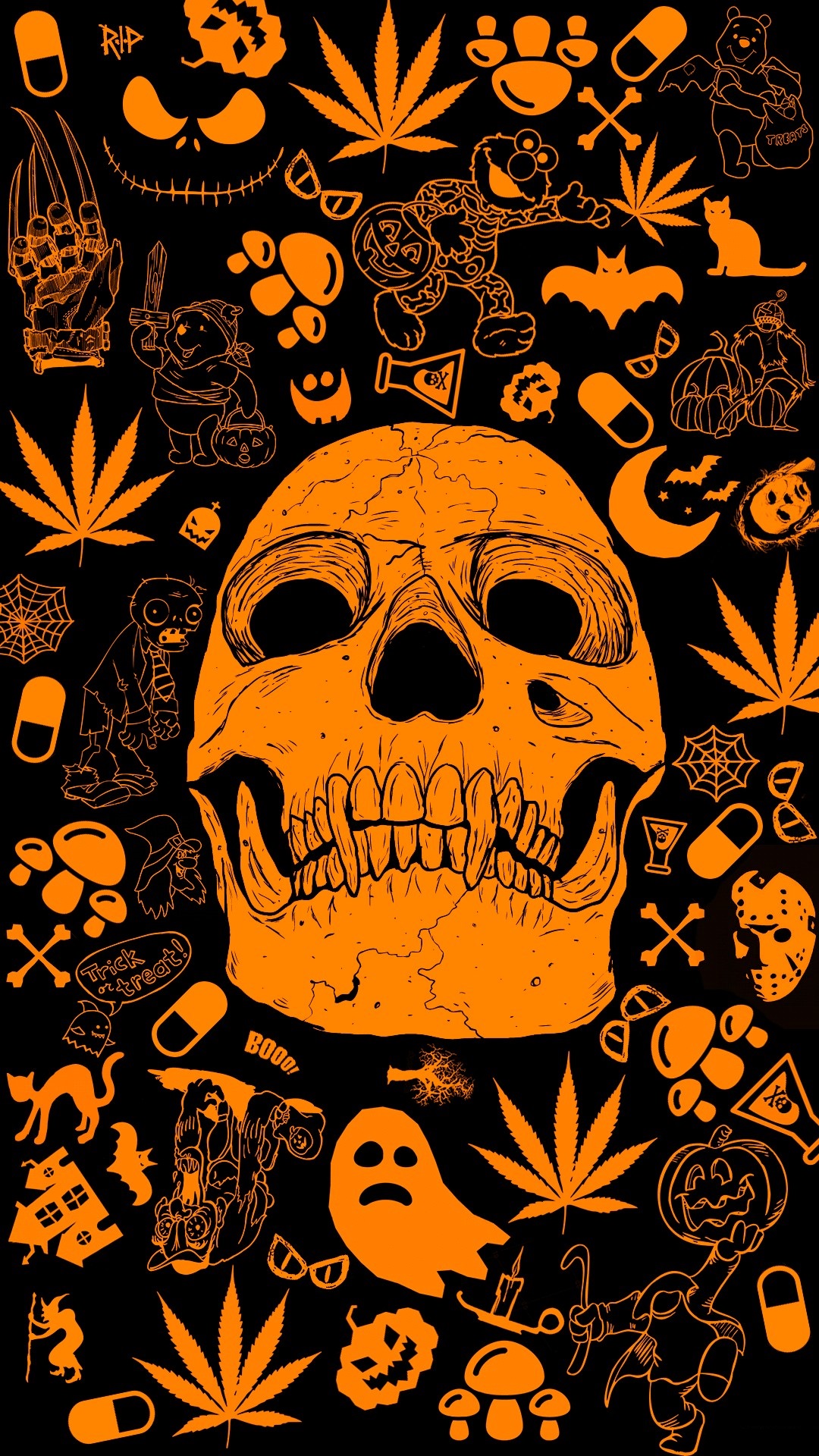 Orange Halloween Aesthetic Wallpapers Wallpaper Cave