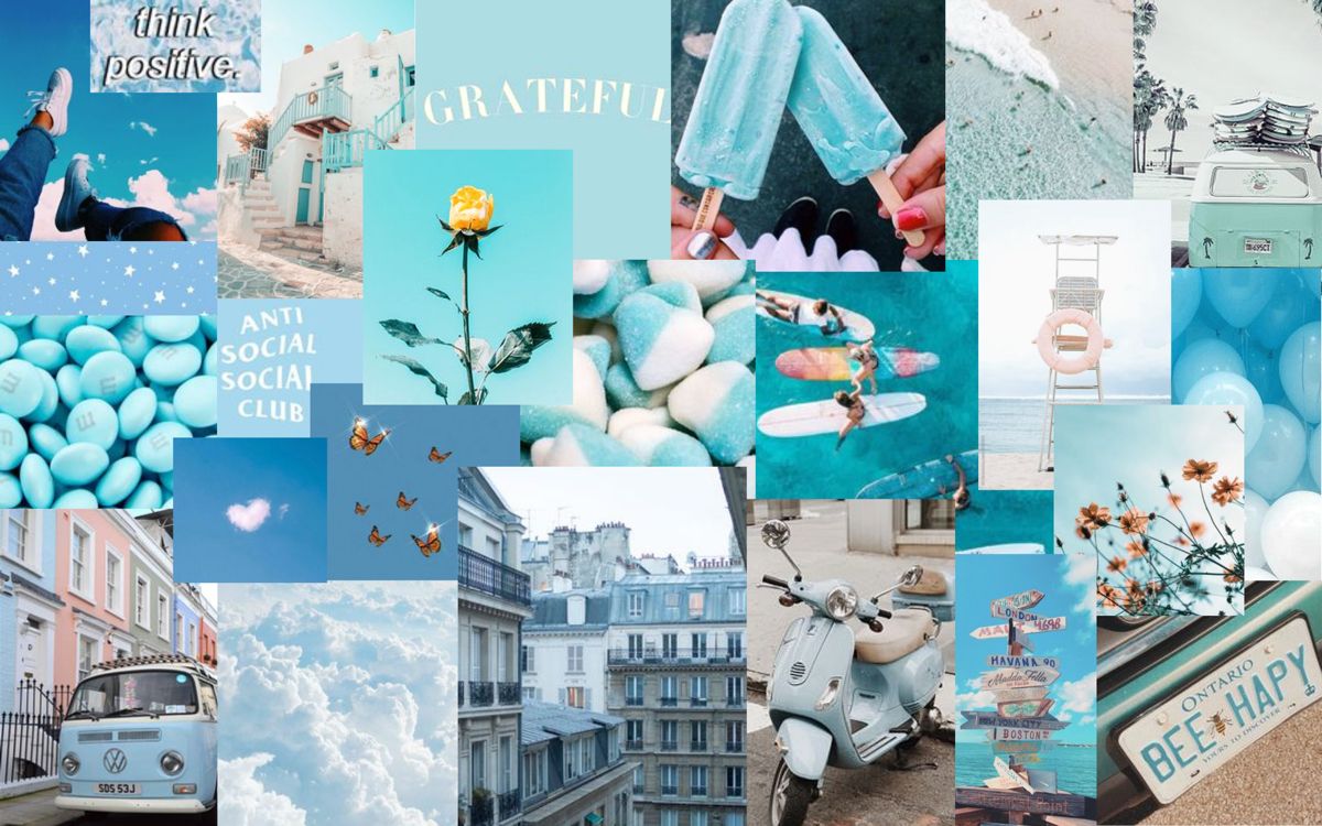 Blue Collage Laptop Wallpapers Wallpaper Cave