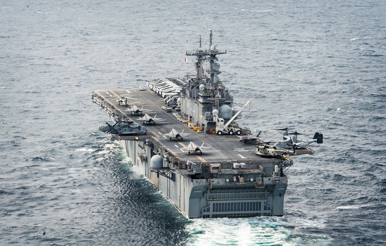 Wallpaper weapons, army, USS Wasp, amphibious assault ship, LHD - for desktop, section оружие