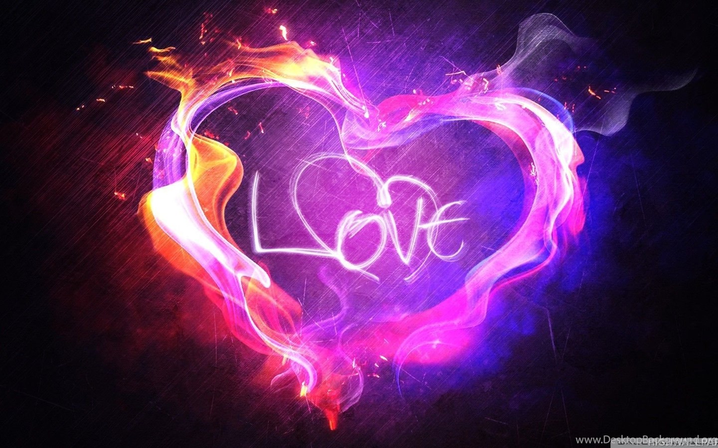 Love And Heart Neon Light HD Wallpaper Desktop Background