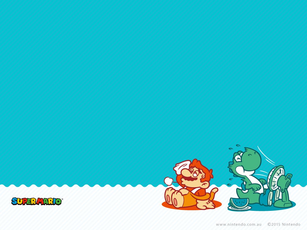 Mario & Yoshi Summer Wallpaper Desktop Background