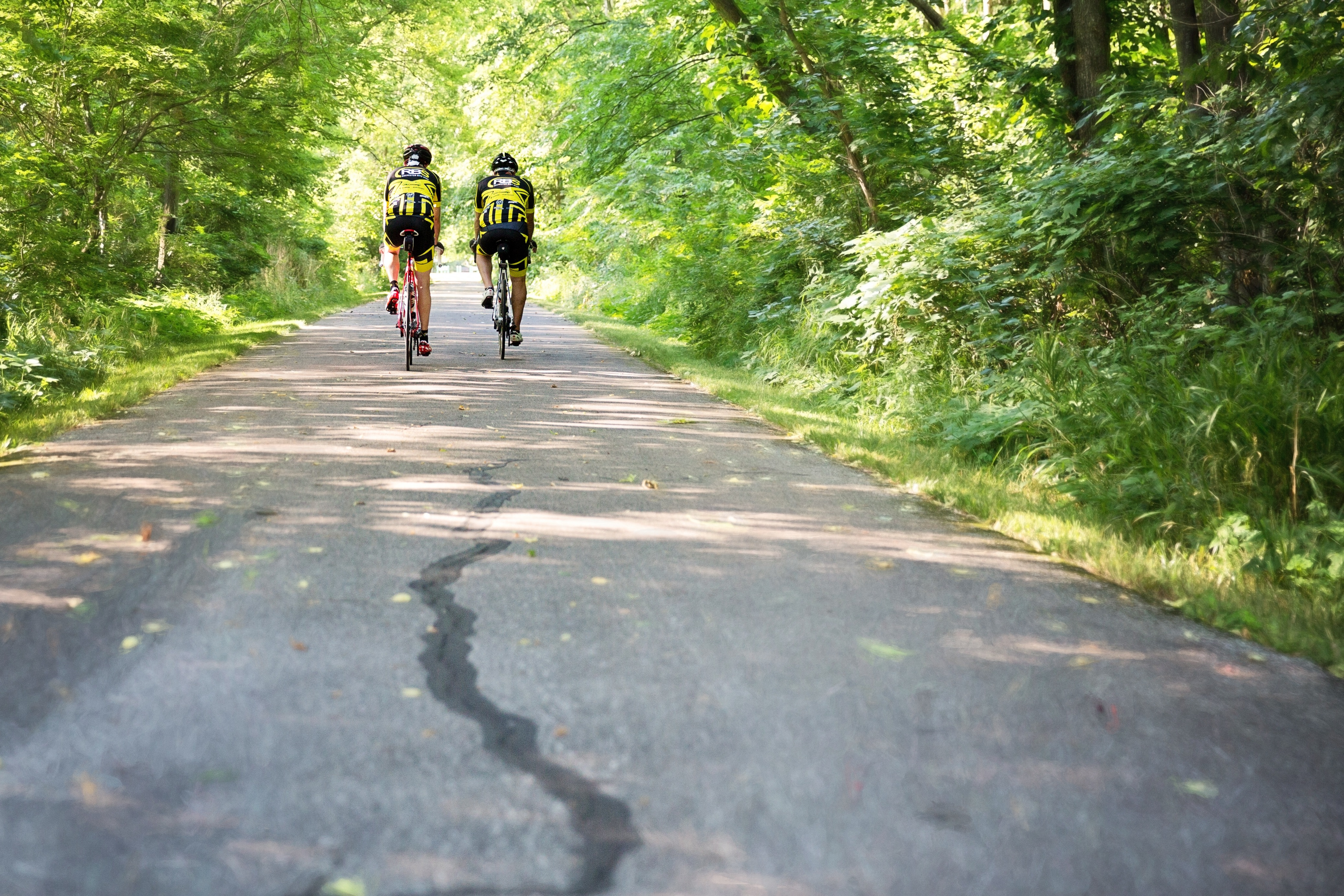 Two men out for a morning bike ride 4k Ultra HD Wallpaper