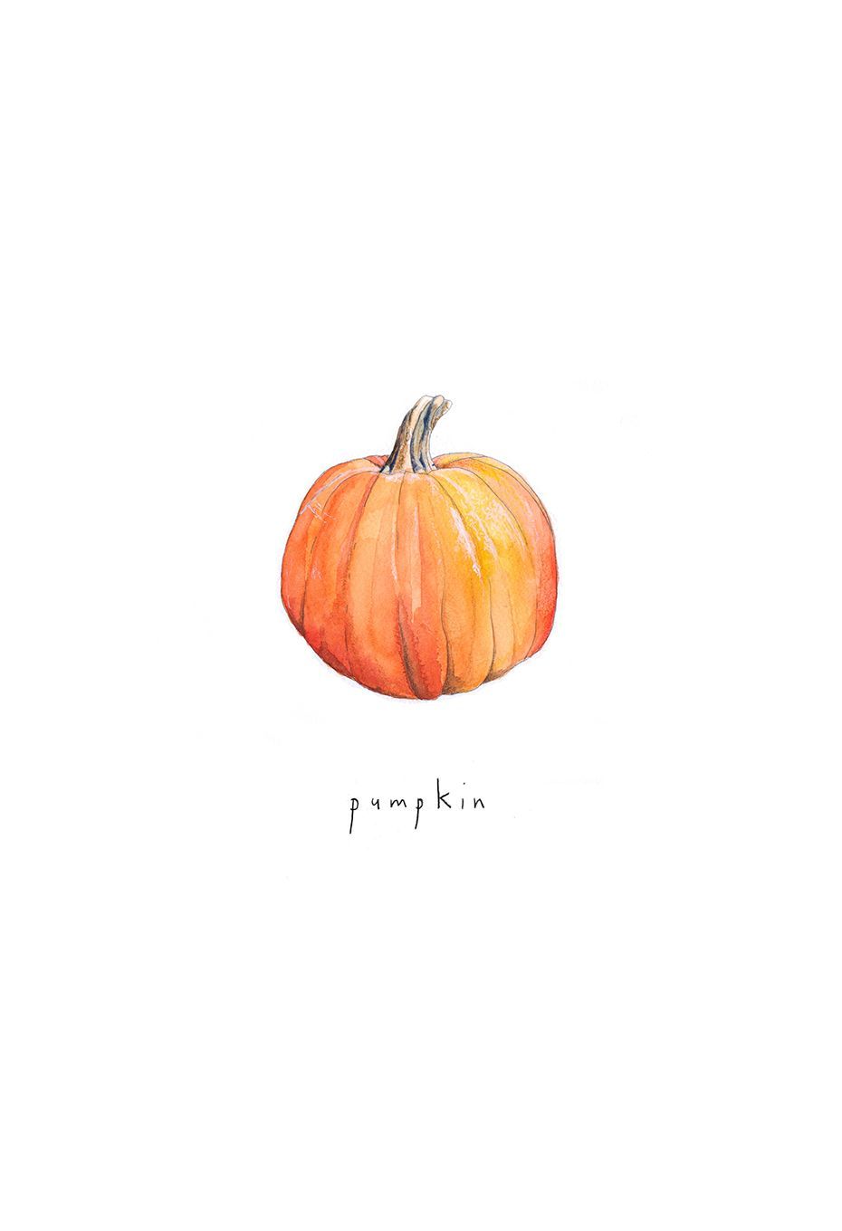 Watercolor Pumpkin Wallpaper
