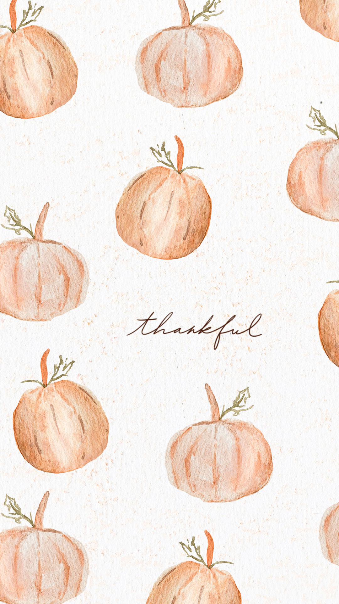 Fall Watercolor Pumpkins iPhone Background (Free)