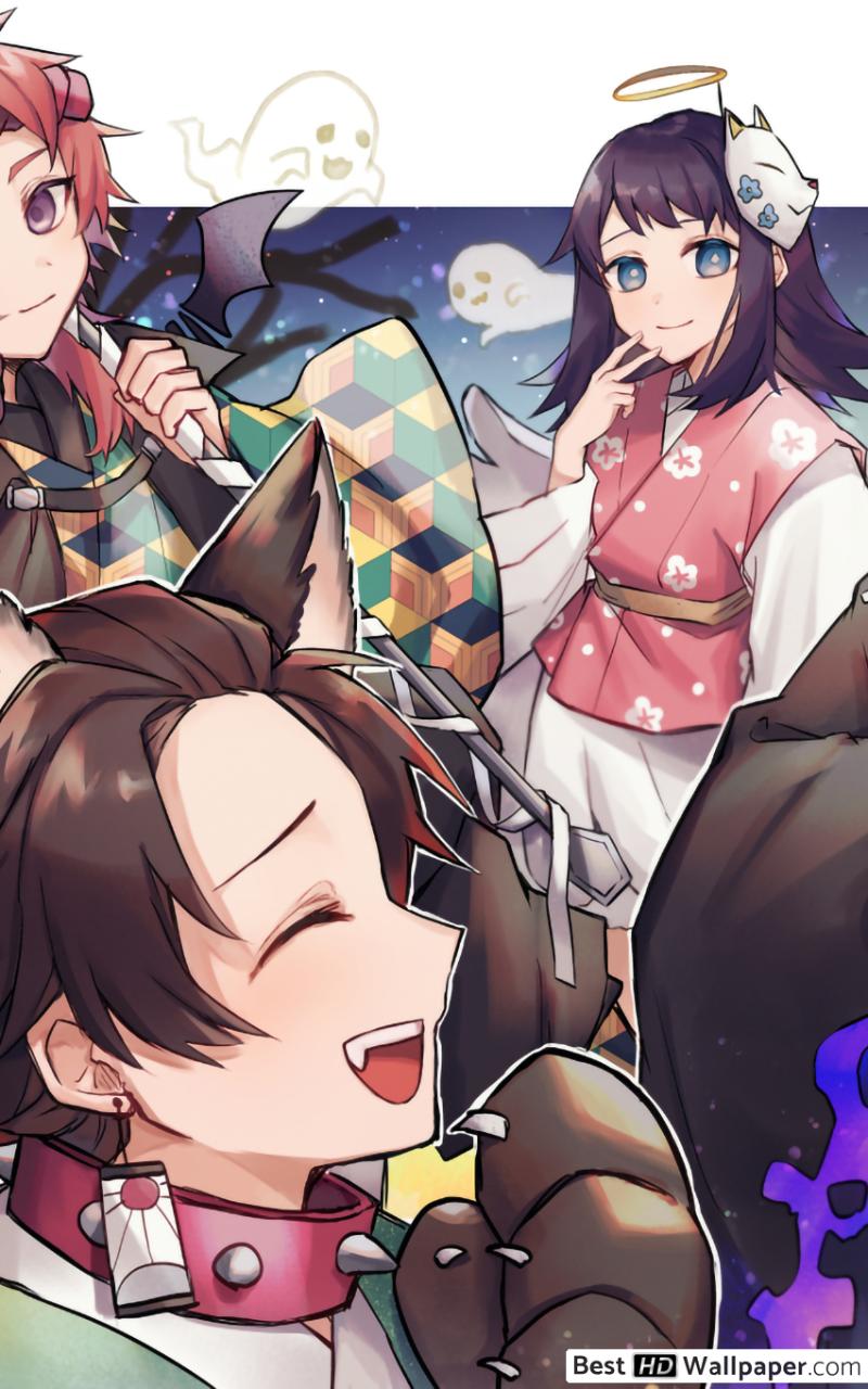 Kimetsu no yaiba halloween HD wallpaper download