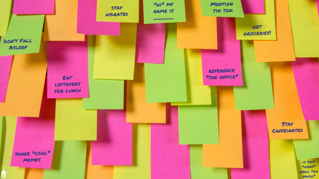 Sticky Notes & Ideas Wall, Zoom Background. Sticky notes, Memo, How to fall asleep