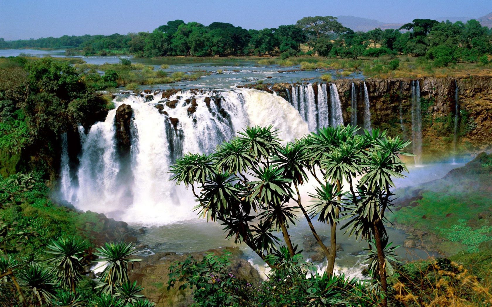 Waterfalls Blue Nile In Ethiopia Africa Tropical Vegetation Landscape Desktop Wallpaper HD 1920x1200, Wallpaper13.com