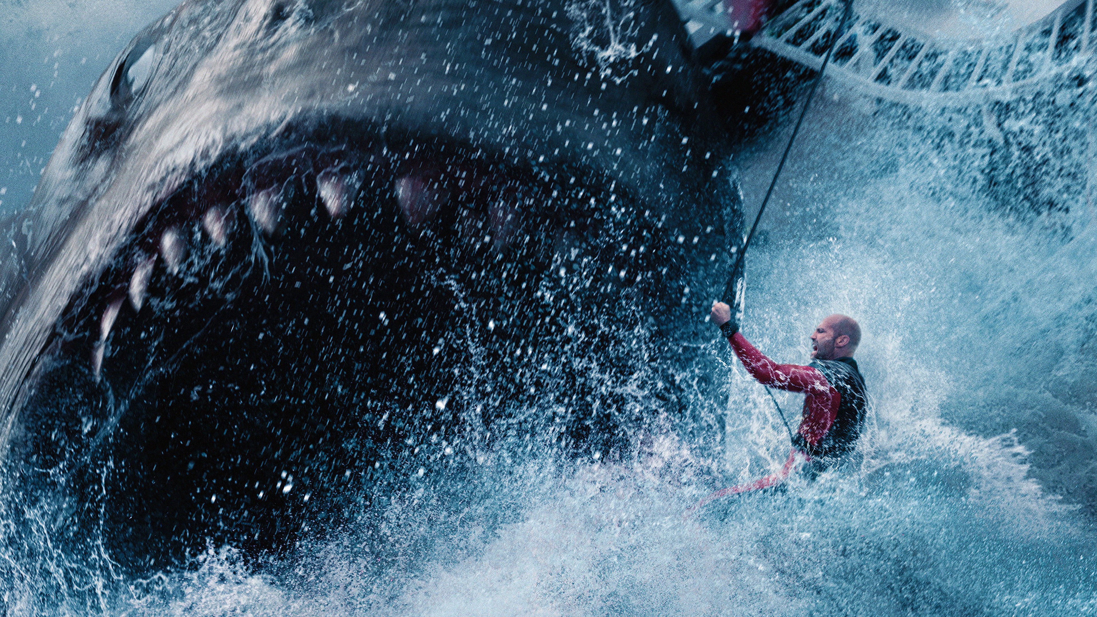 The Meg Jason Statham as Jonas Taylor Fighting Megalodon Shark 4K