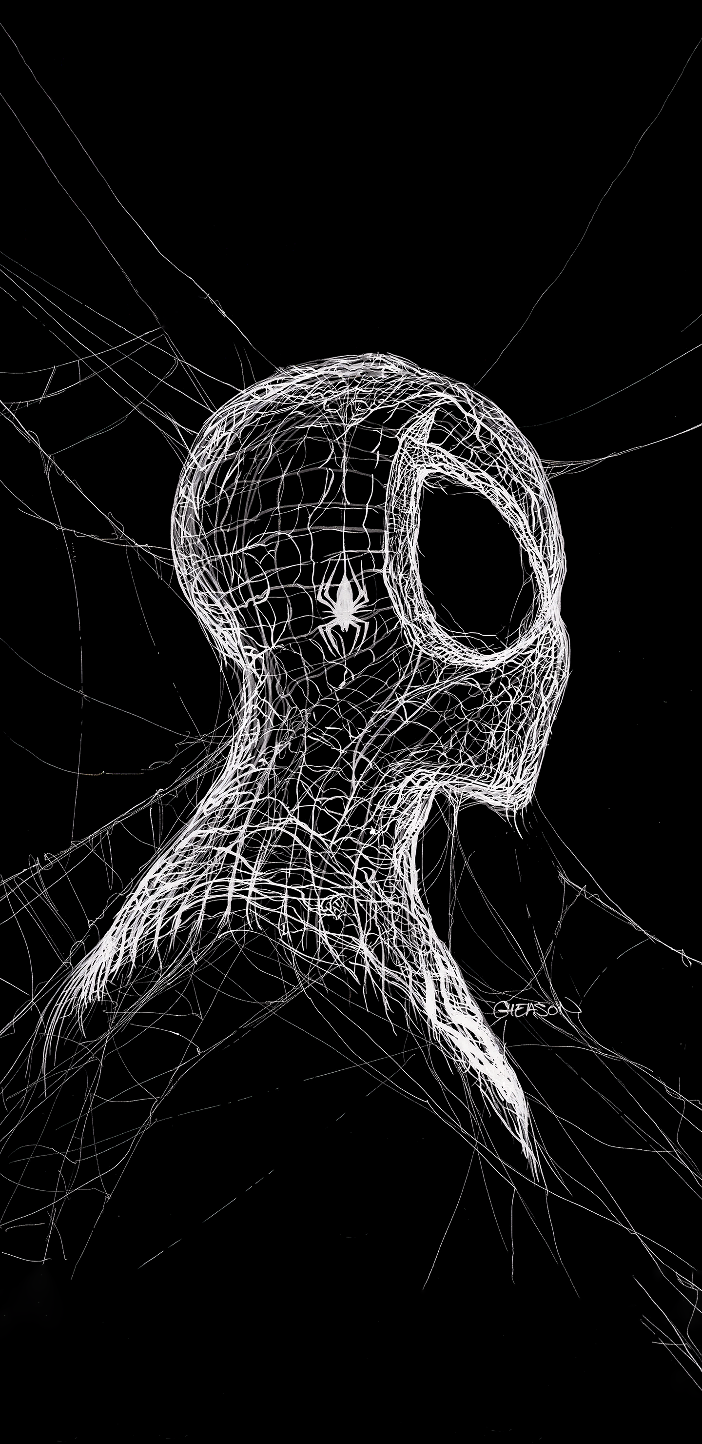 Wallpaper, dark, superhero, vertical, Spider Man 1440x2960