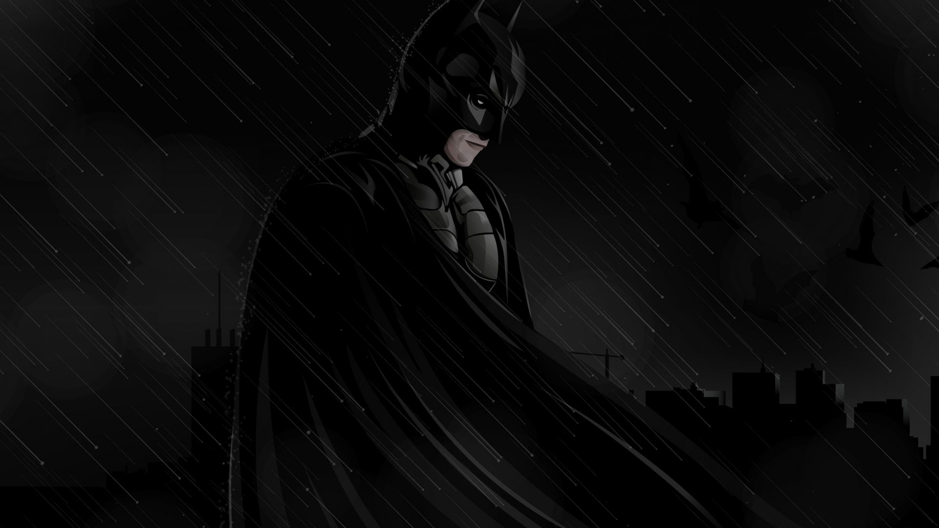 Desktop wallpaper batman, dark, superhero, rain, art, HD image, picture, background, 78f71f