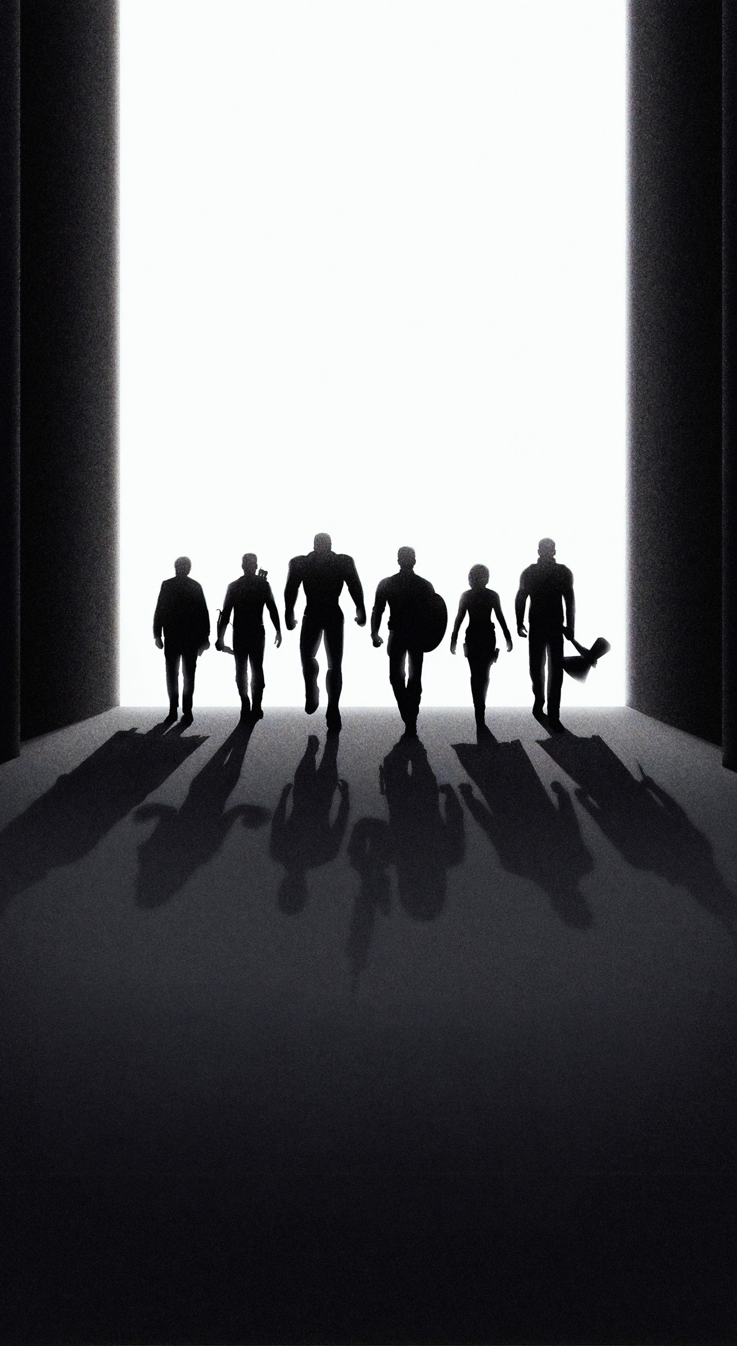 Download Avengers: Endgame, silhouette, black and dark, superhero wallpaper, 1440x Samsung Galaxy Note 8