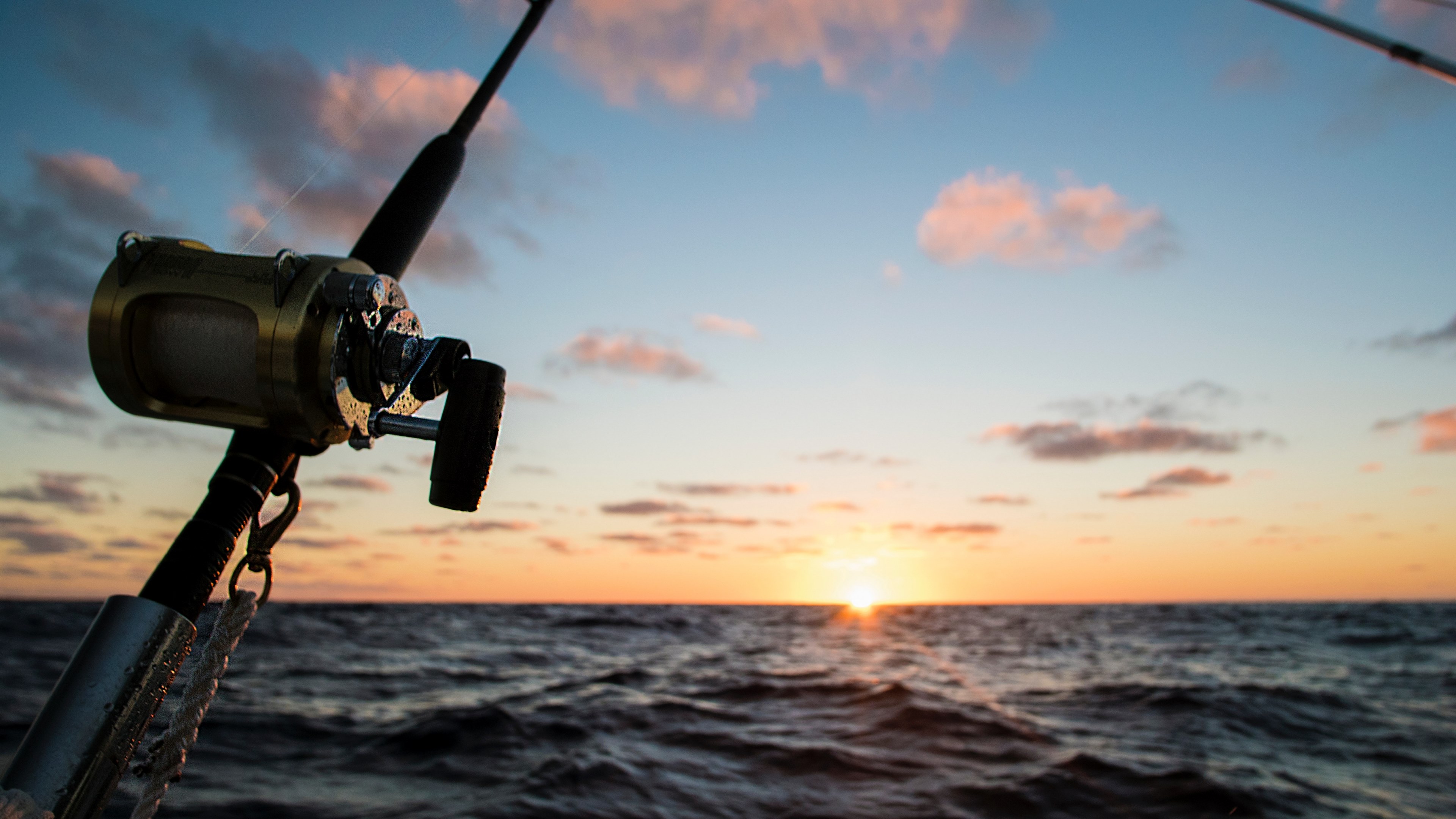 Sea Ocean Fishing Rod And Reel HD 4k Wallpaper Rod HD HD Wallpaper