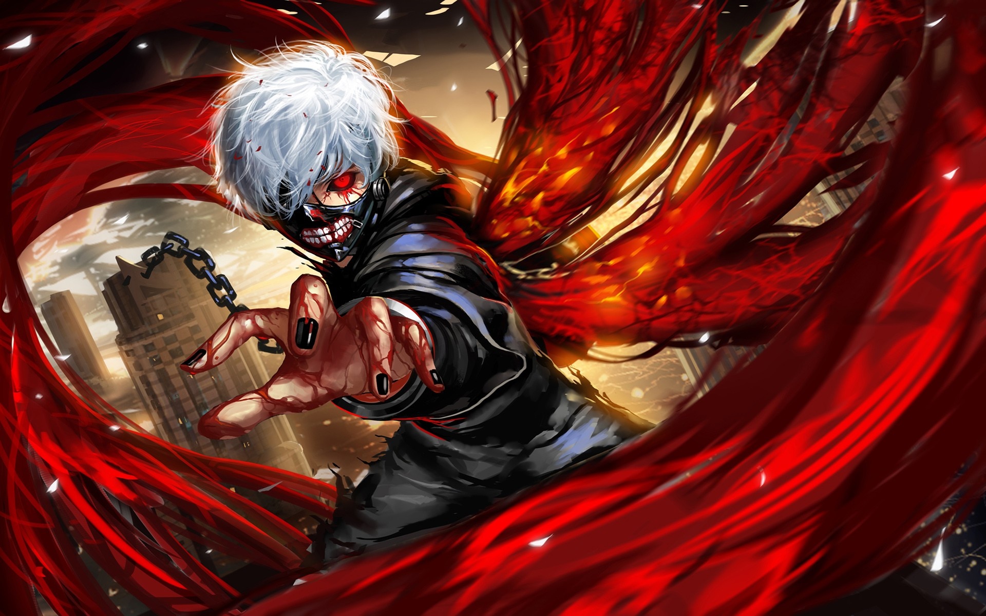 Tokyo Ghoul Anime Poster Illustration Picture Anime Poster Wall Art Print Decor, 50 x 70 cm, No Frame. Painting & Calligraphy