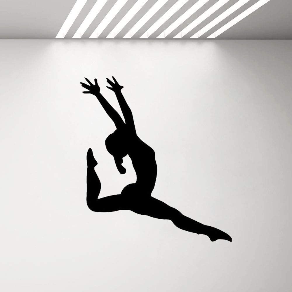 wukongsun Girl gymnastics silhouette wall sticker, bedroom art mural, vinyl applique, wallpaper, interior decoration 42cmX46cm, Amazon.co.uk: Home & Kitchen