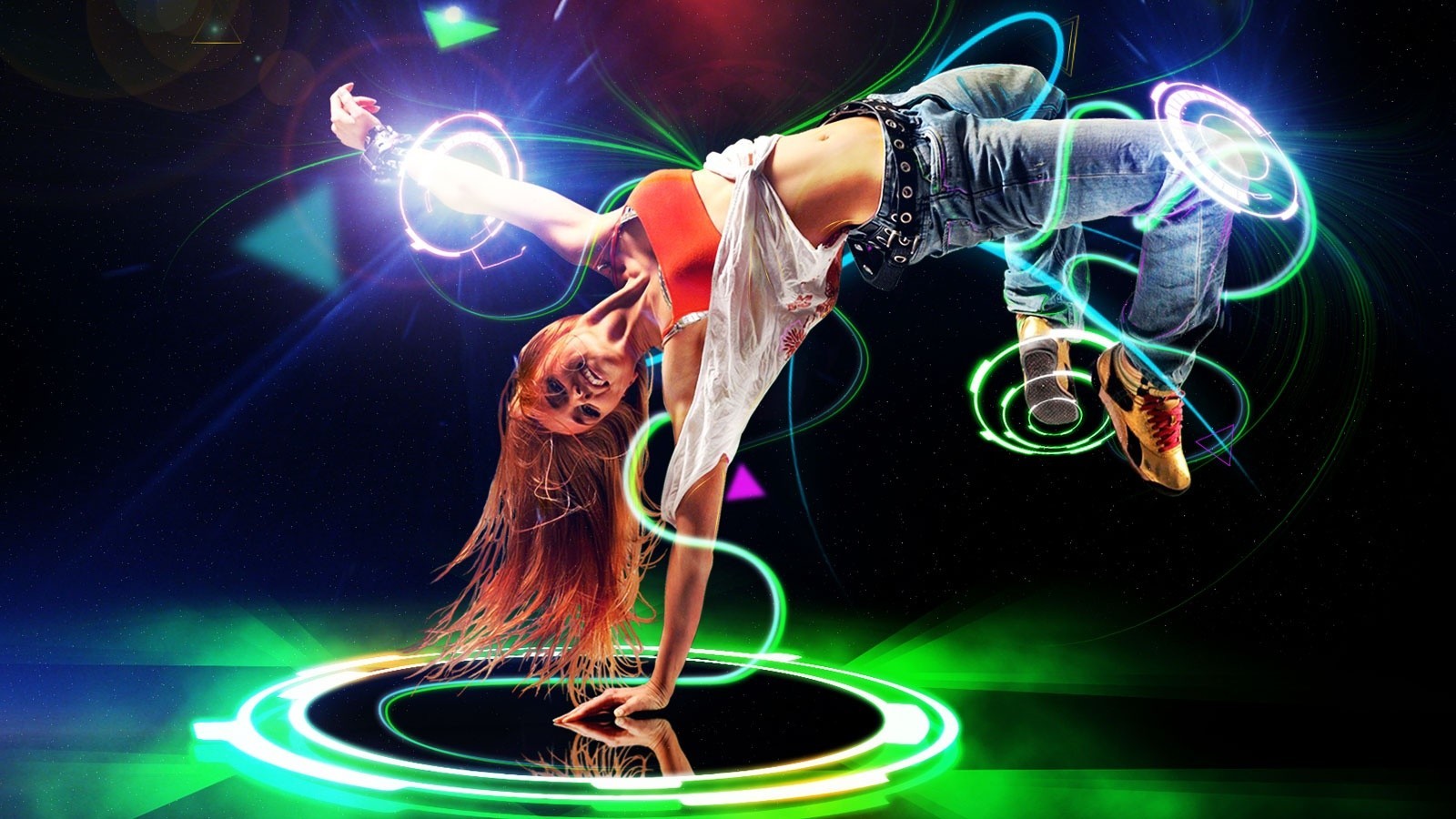 Wallpaper, illustration, dancing, rave, disco, breakdance, performance, stage, screenshot, computer wallpaper, special effects 1600x900
