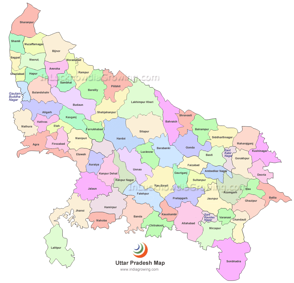 Uttar Pradesh Map. Uttar pradesh, India world map, Geography map