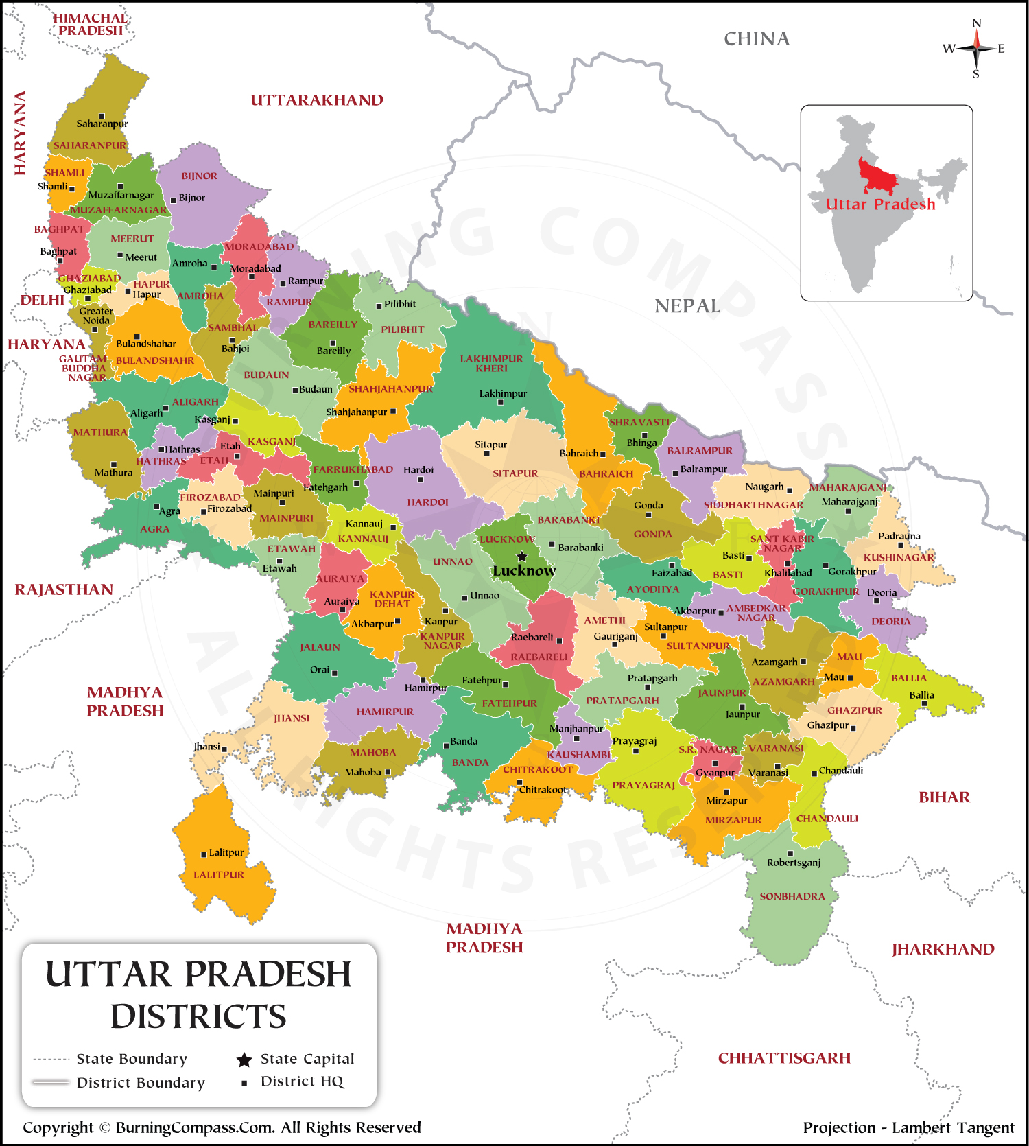 UP District Map HD
