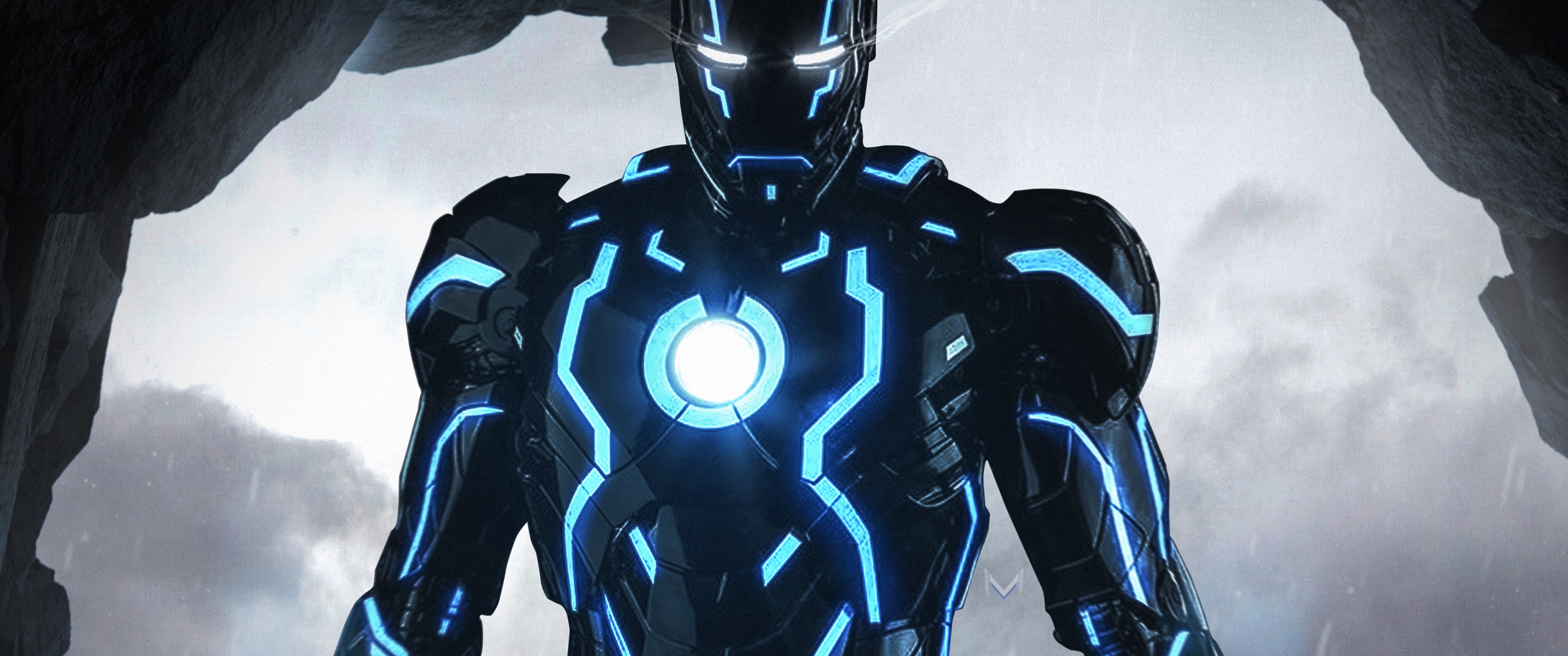 Neon Iron Man 4K Wallpaper 3440x1440 Hot Desktop and background for your PC and mobile